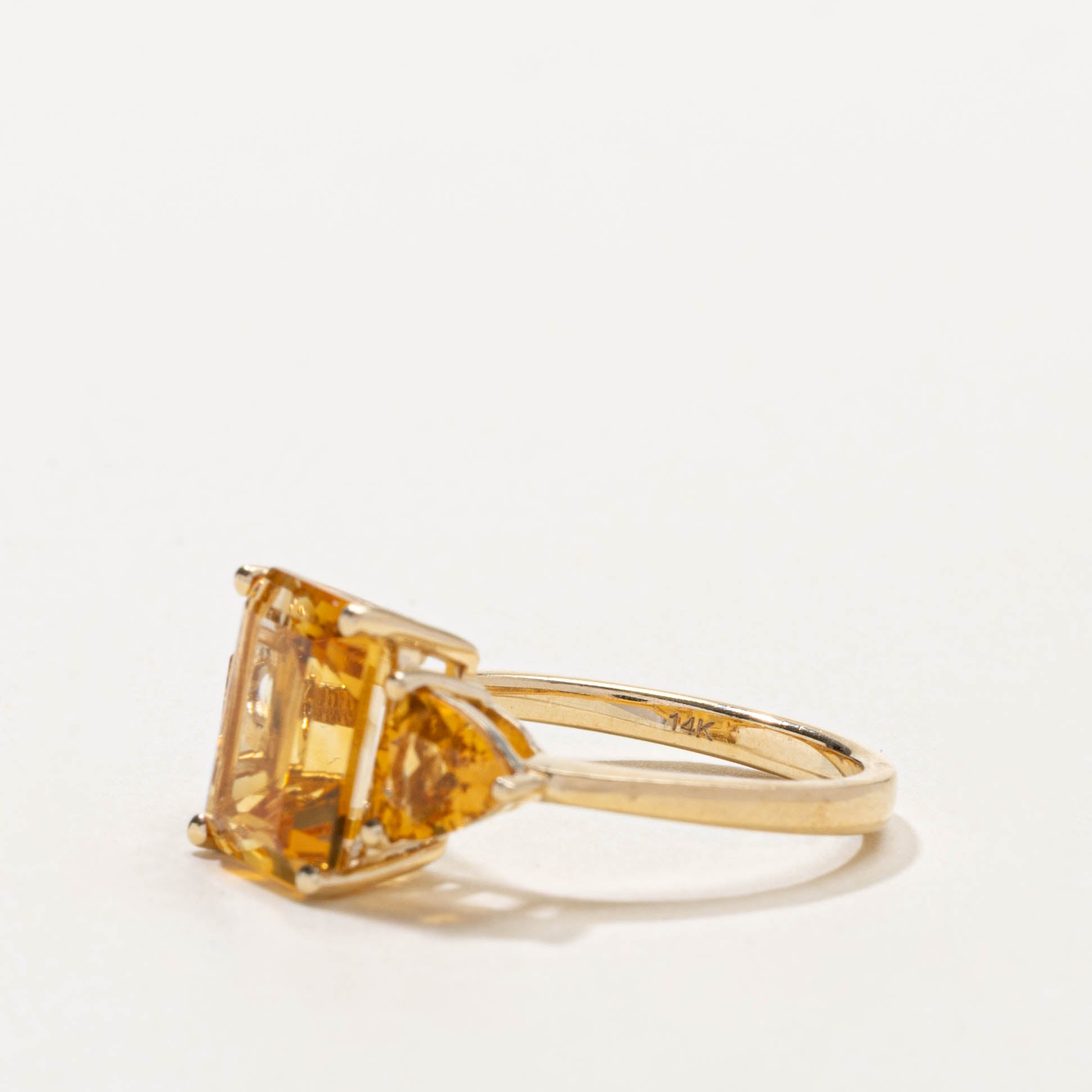 ‘Effy’ 14k Citrine Three Stone Ring | 3.00ctw | SZ 6.25