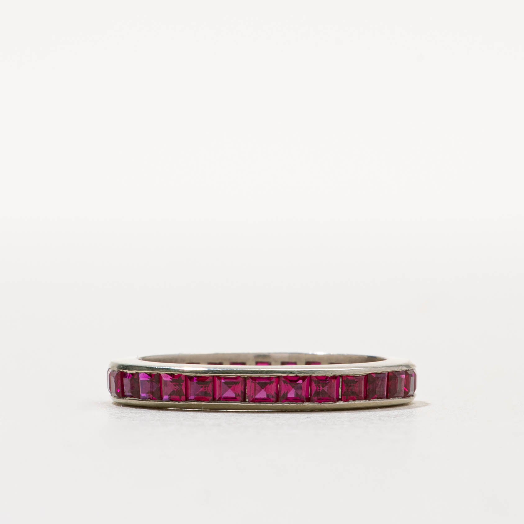14k Eternity Synthetic Ruby Band | 1.00ctw | 3.00mm | SZ 6.25
