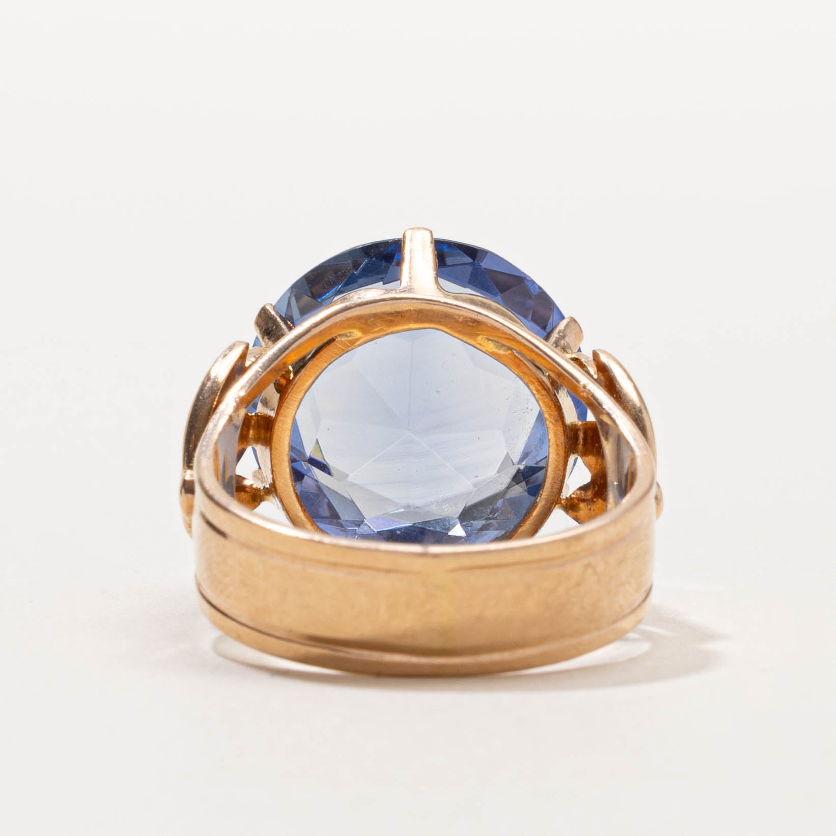 14k Synthetic Sapphire Floral Cocktail Ring | 11.00ct | SZ 8.5