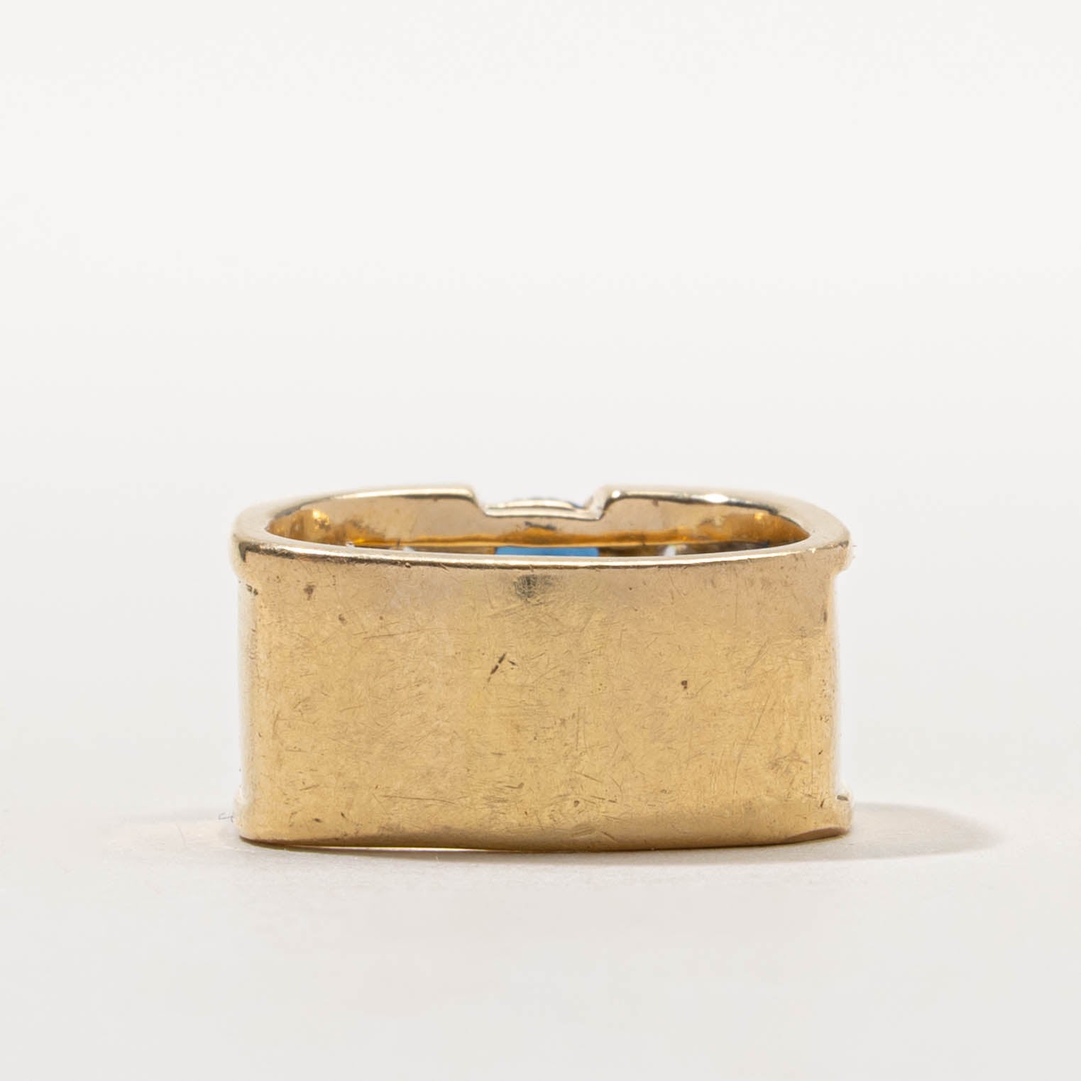 18k Sapphire & Diamond Accented Wide Ring | 2.80ct, 1.00ctw | SZ 7.75