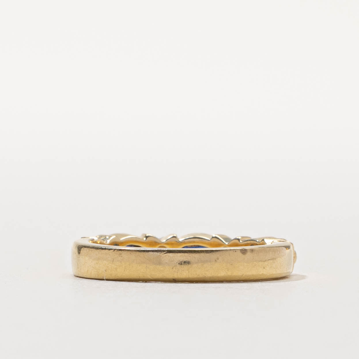 ‘Birks’ 18k Marquise Cut Sapphire & Diamond Band | 0.25ctw, 0.01ctw | SZ 5.5