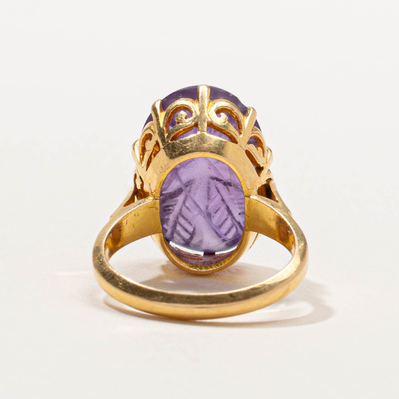 Carved Amethyst Floral Cocktail Ring | 8.00ct | SZ 5.75