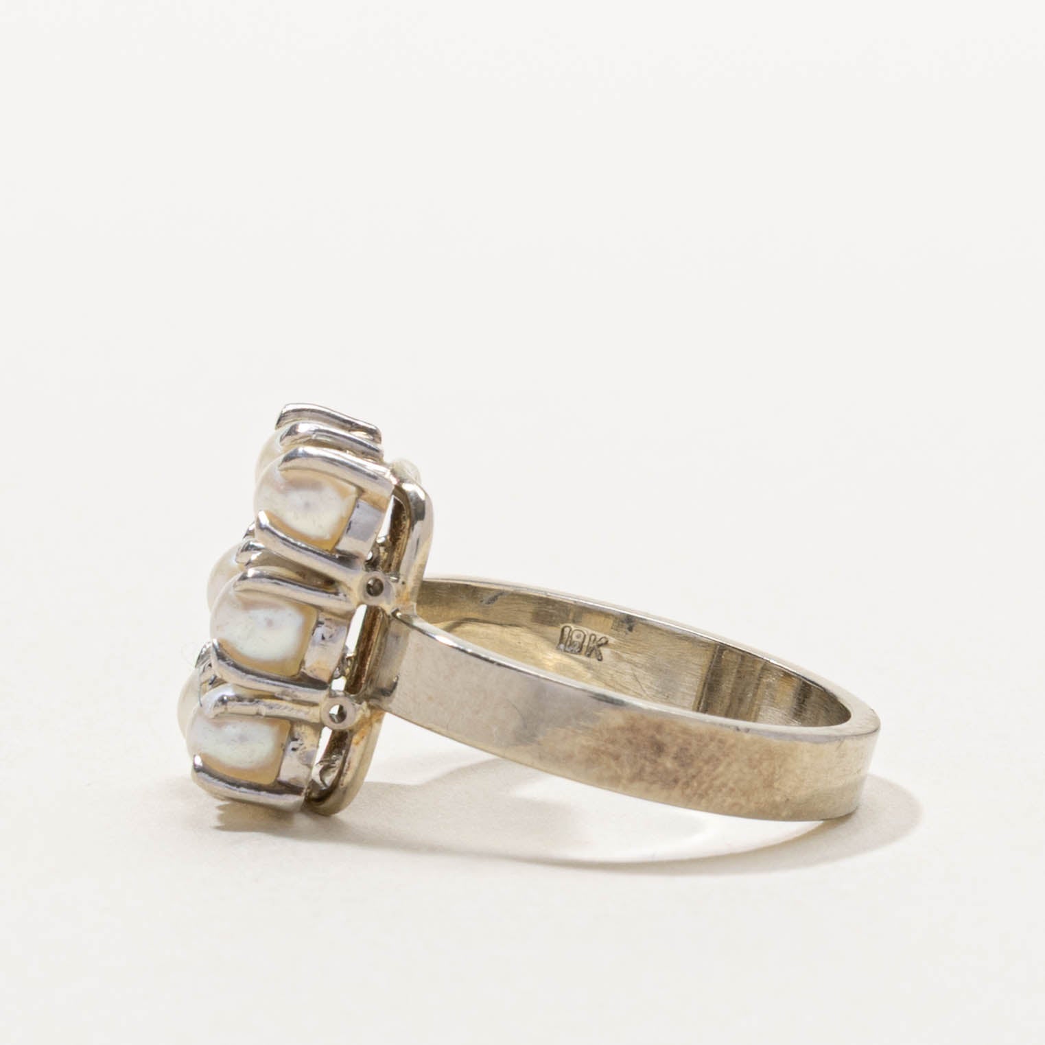 18k Pearl Two Column Ring | SZ 5.75