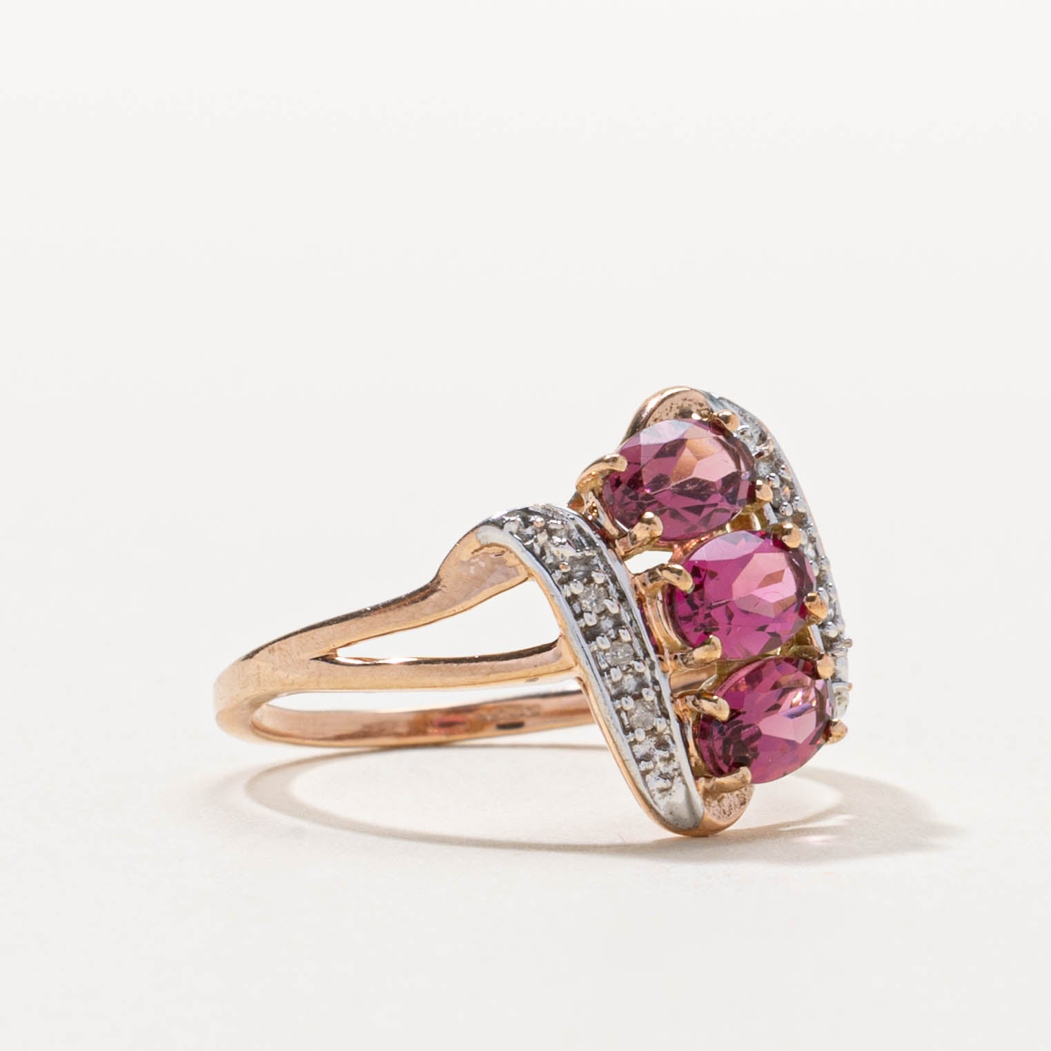 2012 Birmingham 9k Pink Tourmaline & Diamond Ring | 0.95ctw, 0.01ctw | SZ 7