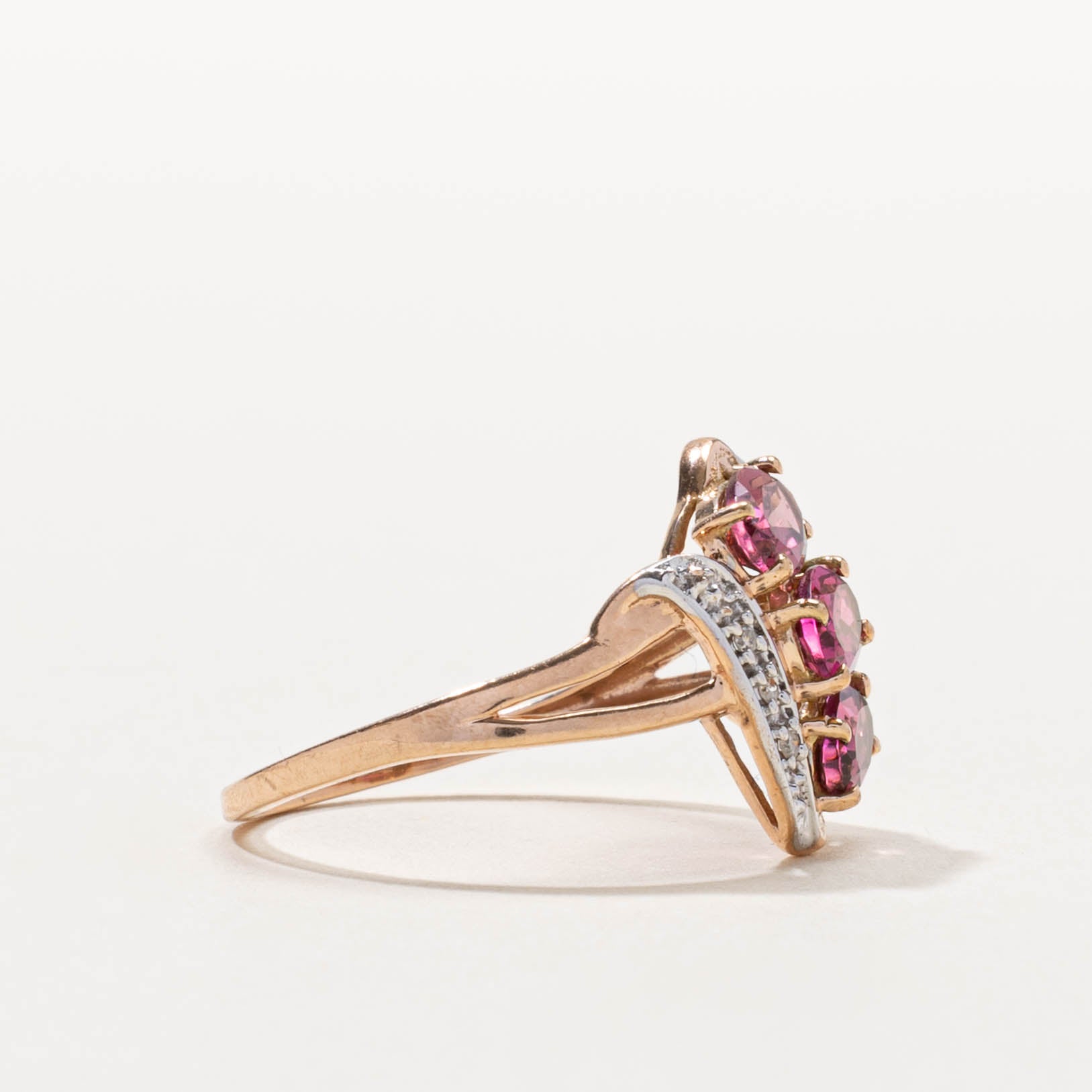 2012 Birmingham 9k Pink Tourmaline & Diamond Ring | 0.95ctw, 0.01ctw | SZ 7