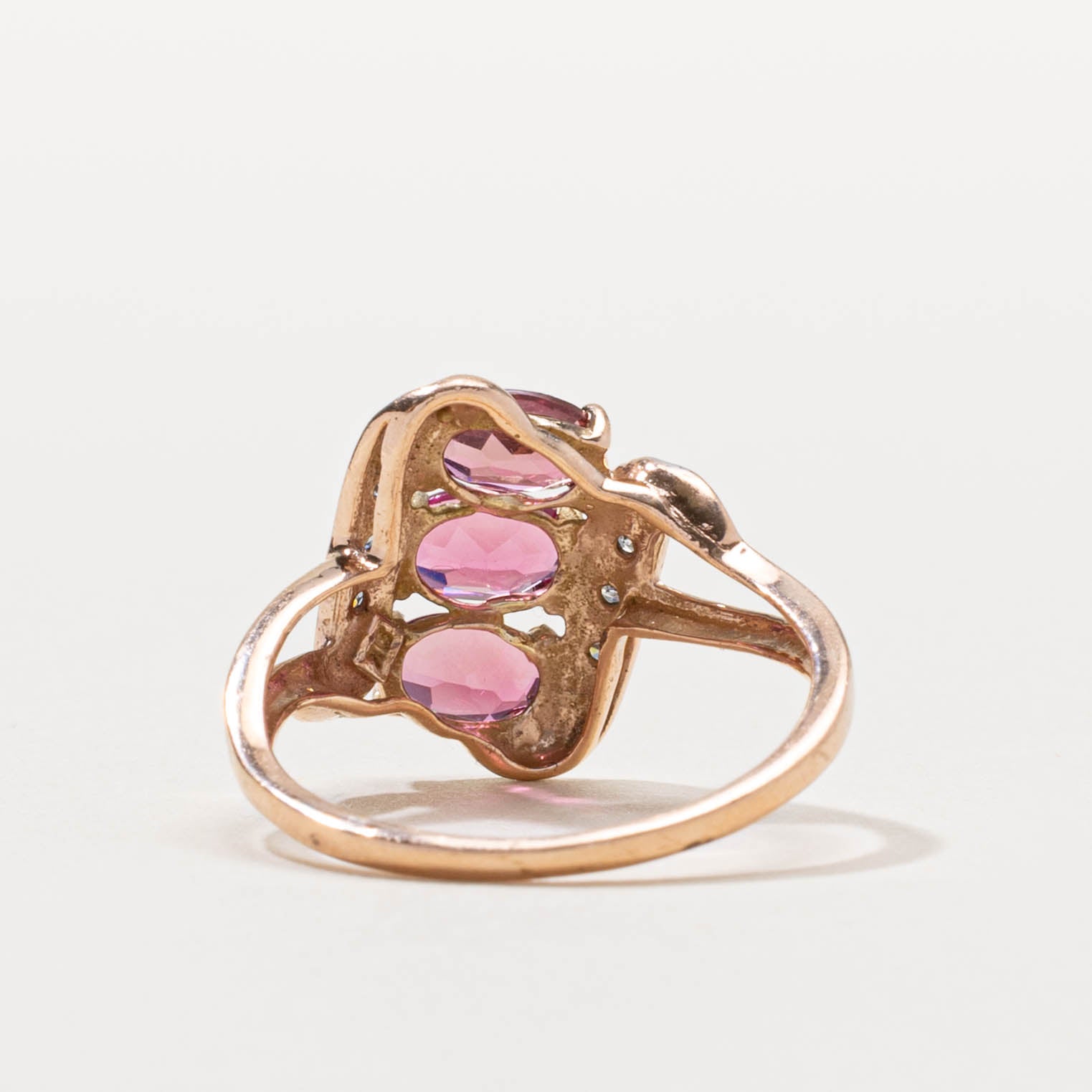 2012 Birmingham 9k Pink Tourmaline & Diamond Ring | 0.95ctw, 0.01ctw | SZ 7