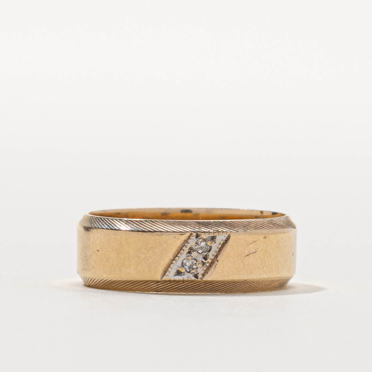 1989 Birmingham Diagonal Diamond Grooved Band | 5.95mm | SZ 5.5