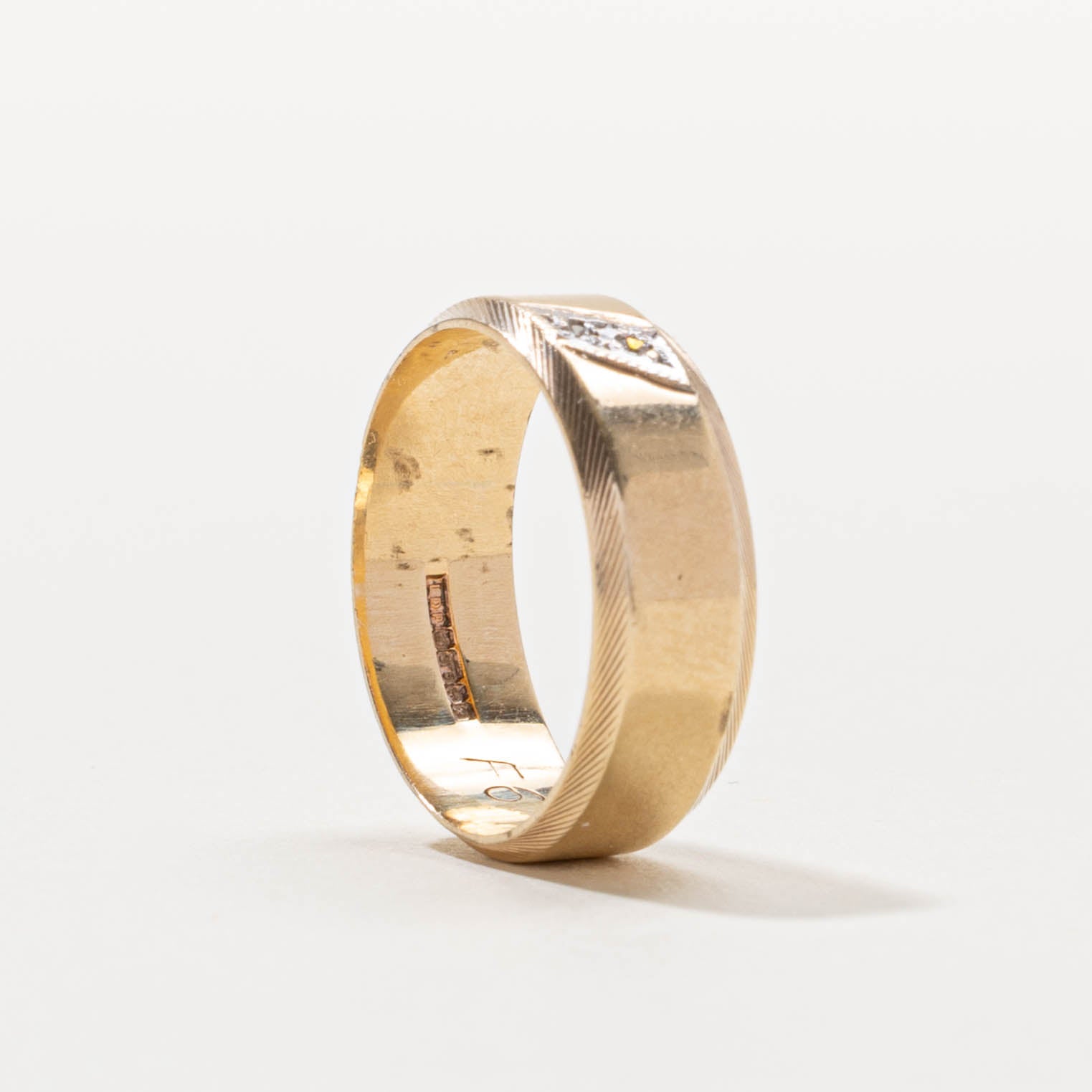 1989 Birmingham Diagonal Diamond Grooved Band | 5.95mm | SZ 5.5