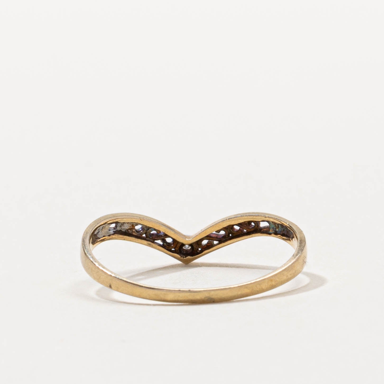 10k Diamond Openwork Chevron Ring | SZ 8.25