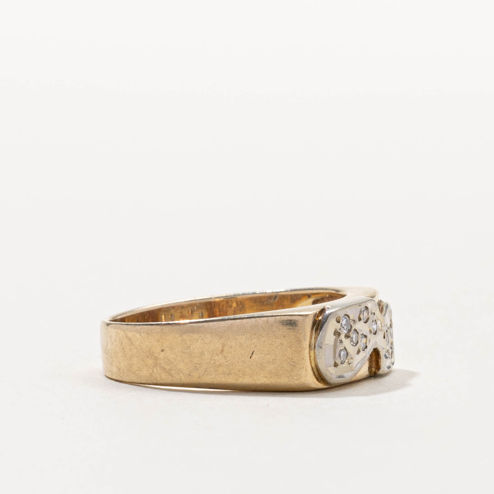 10k Scattered Diamond Abstract Blob Ring | SZ 7.75