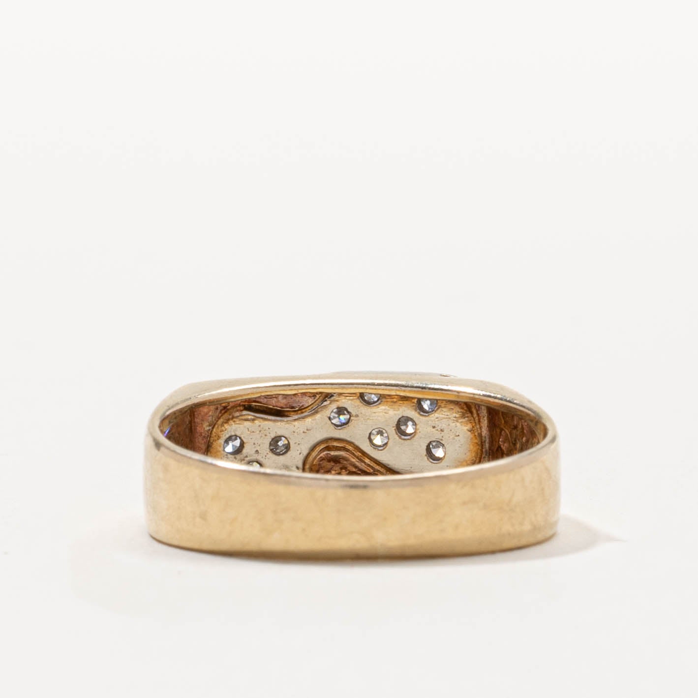 10k Scattered Diamond Abstract Blob Ring | SZ 7.75