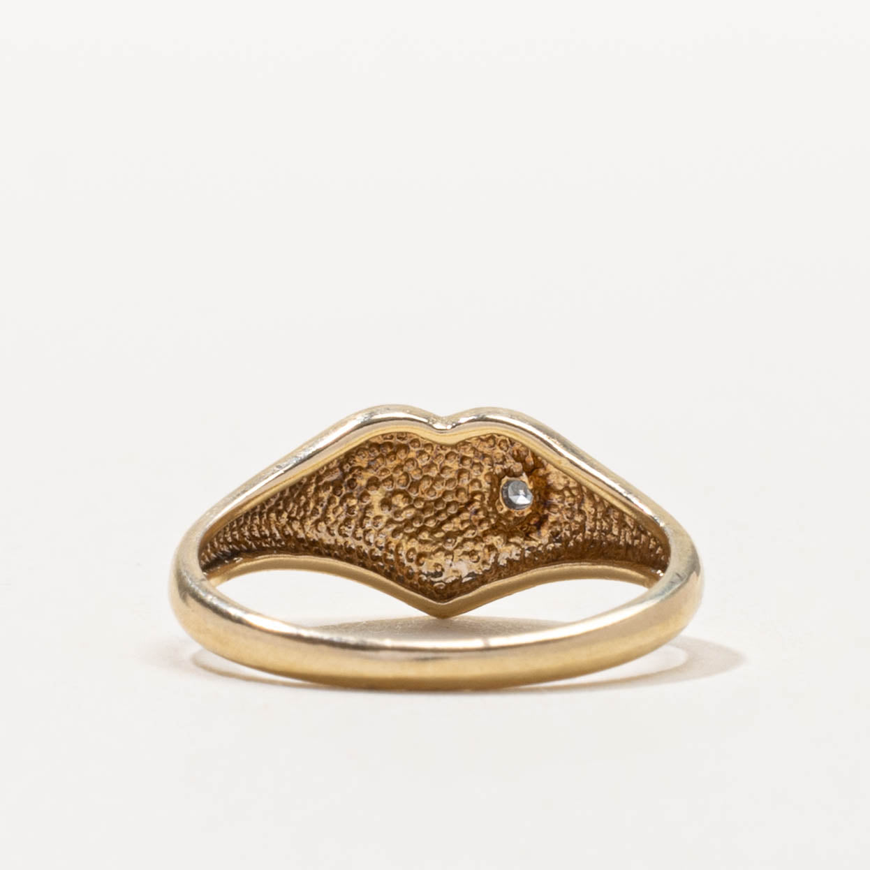 10k Diamond Heart Signet Ring | SZ 4.5