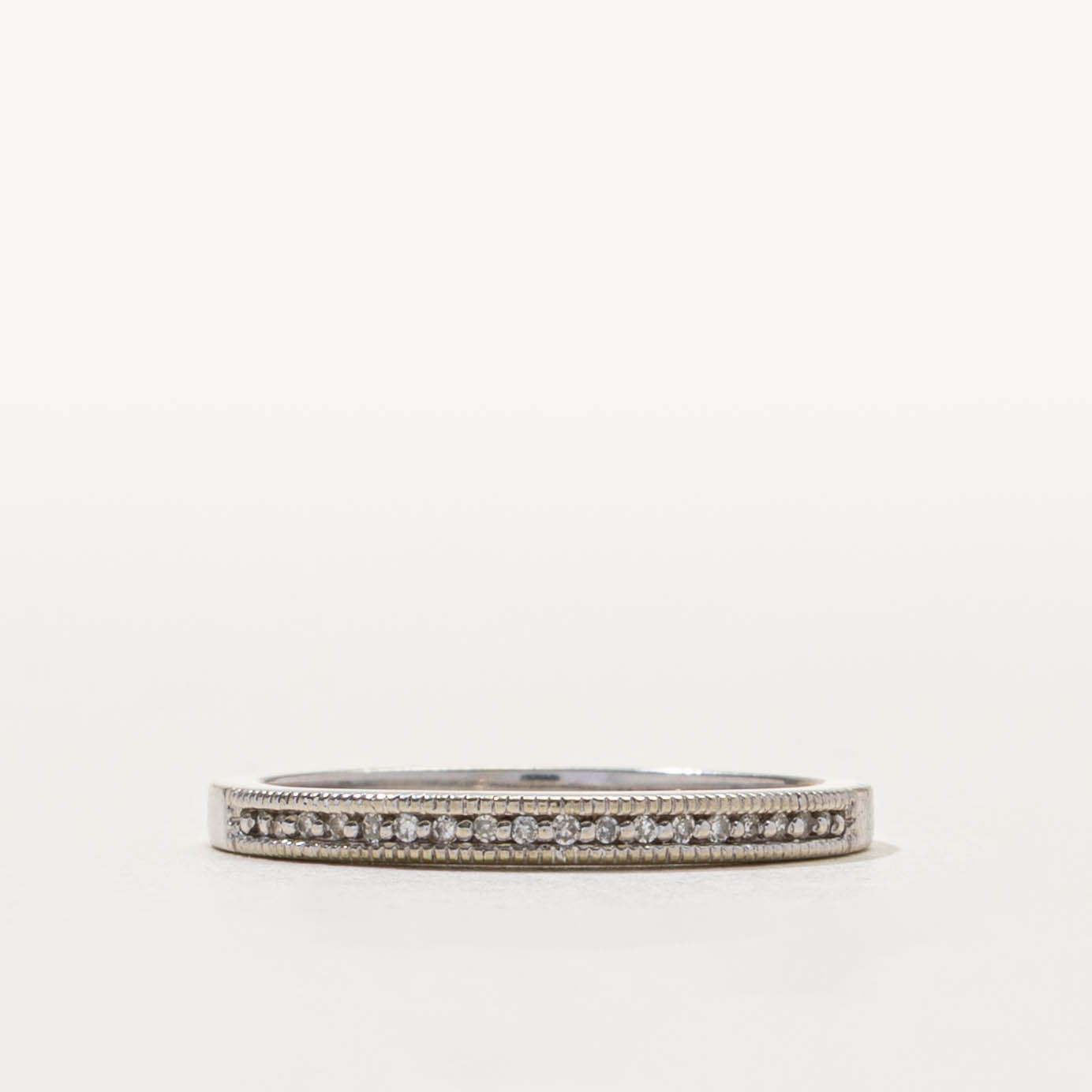 10k Semi-Eternity Diamond Milgrained Band | SZ 7