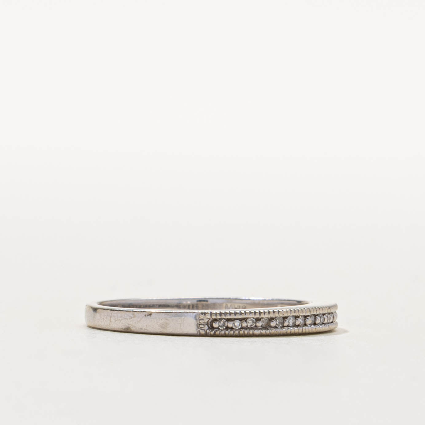 10k Semi-Eternity Diamond Milgrained Band | SZ 7