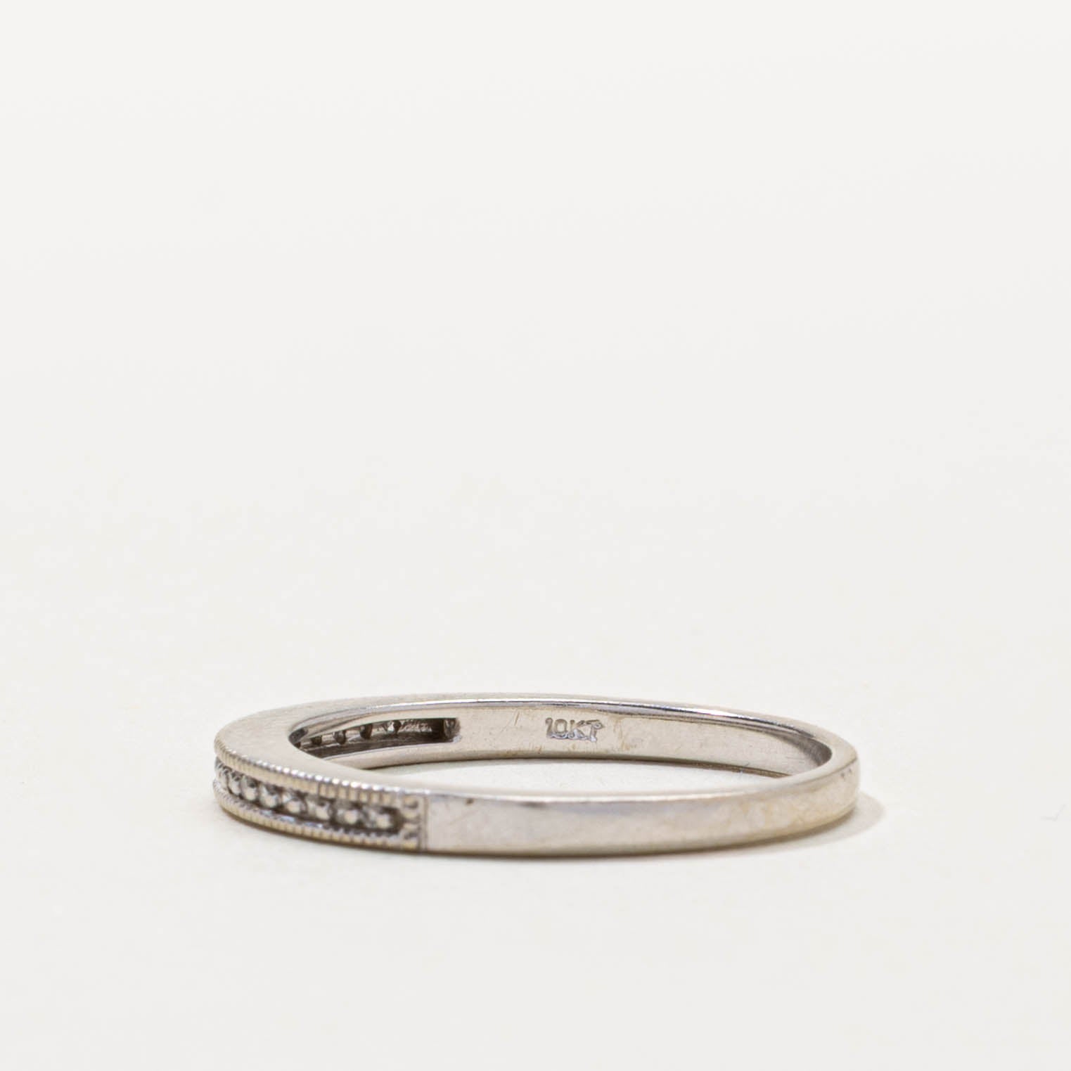 10k Semi-Eternity Diamond Milgrained Band | SZ 7