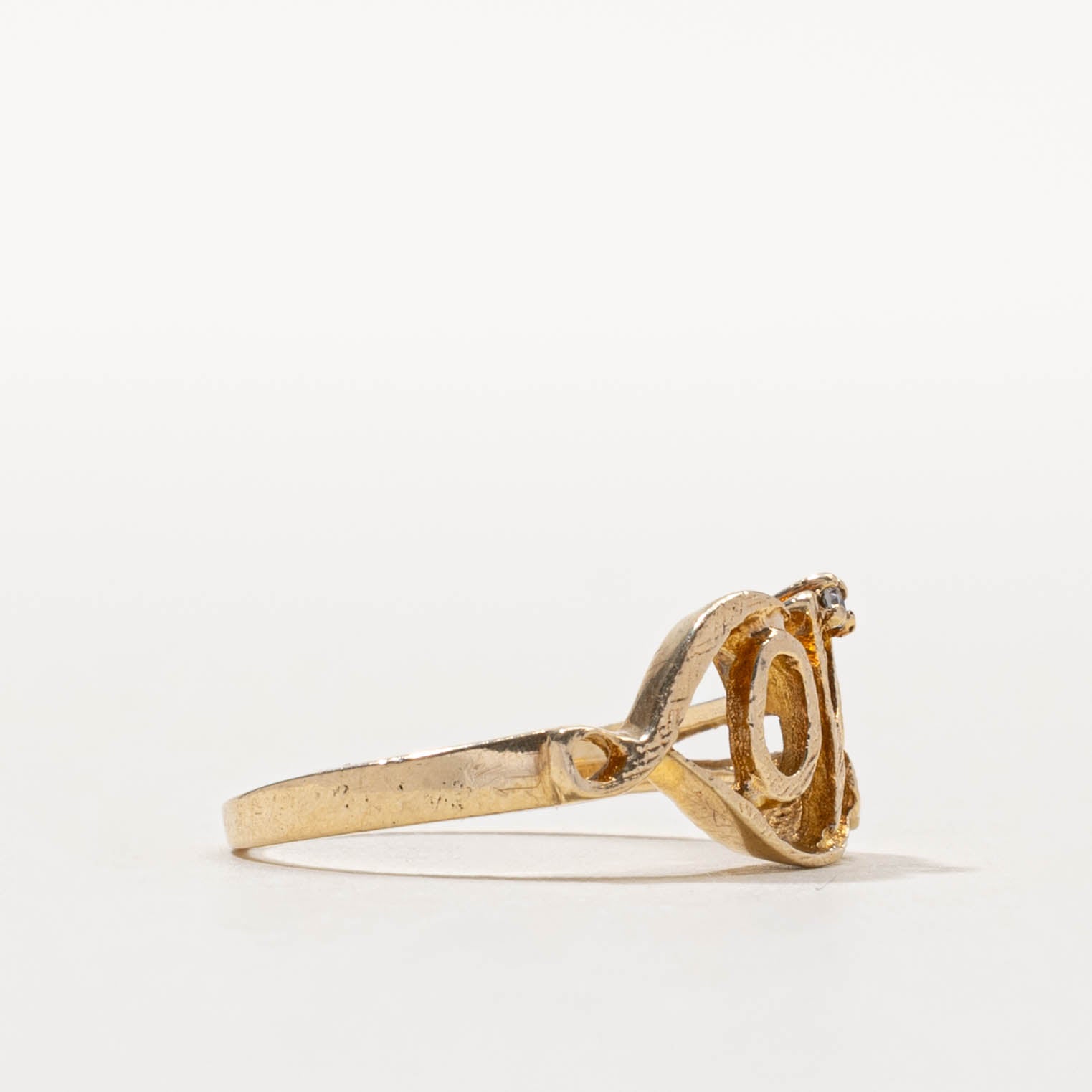 10k Diamond “Love” Openwork Ring | SZ 6.25