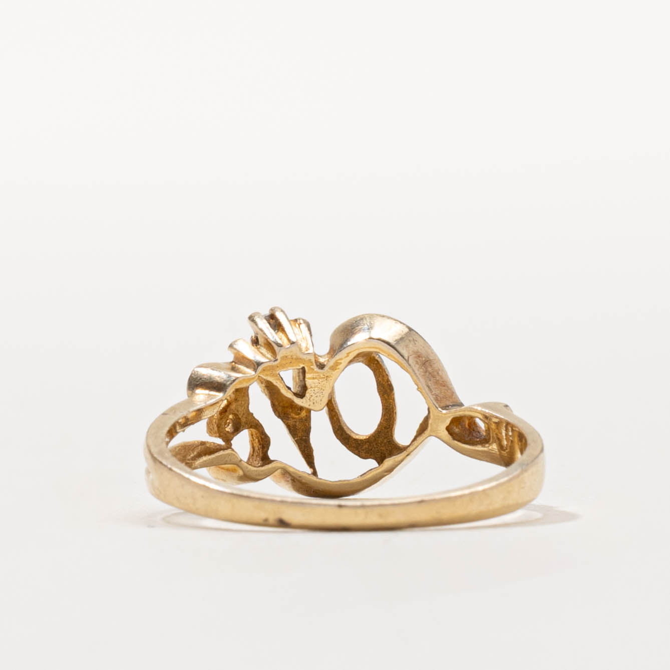 10k Diamond “Love” Openwork Ring | SZ 6.25