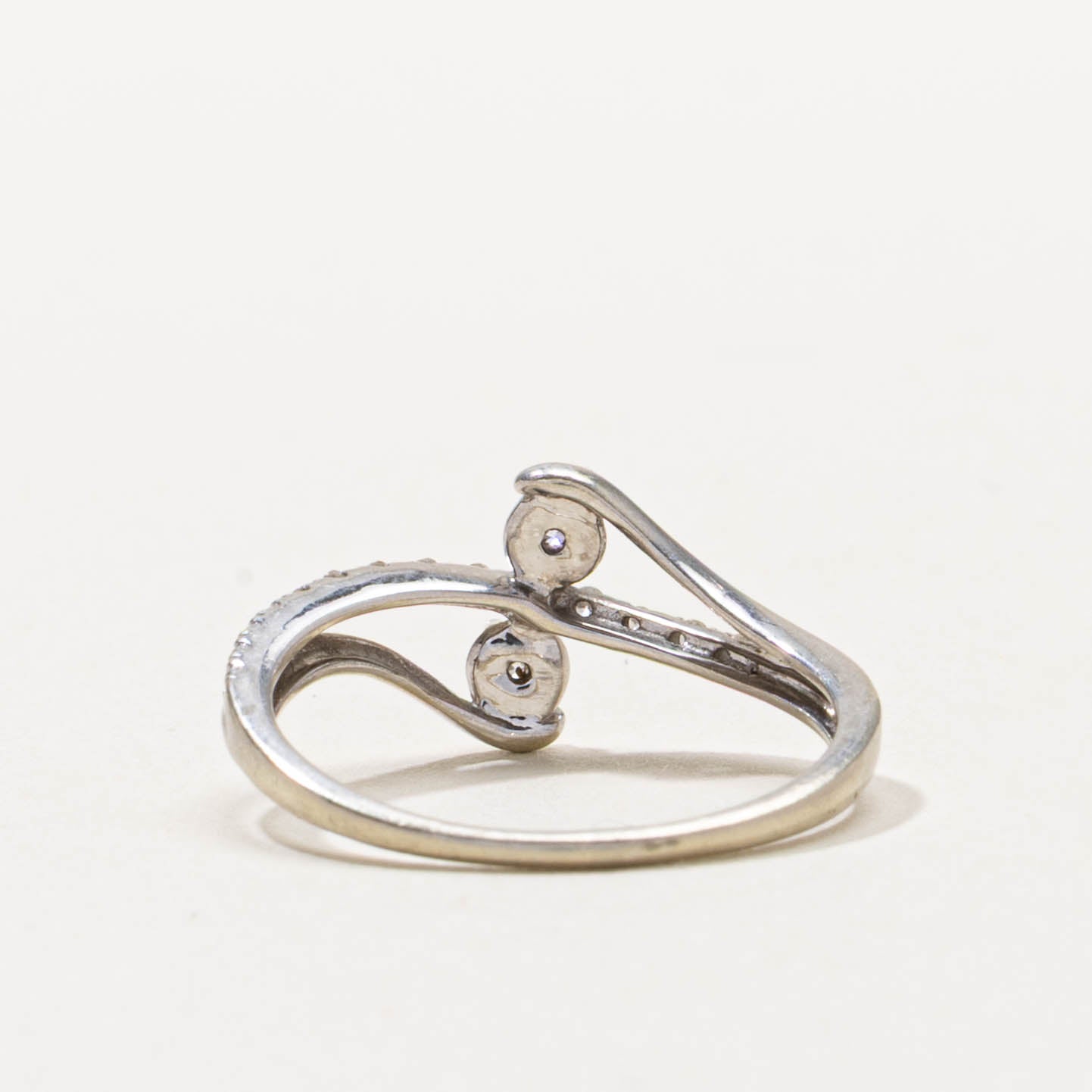 10k Two Stone Diamond Bypass Ring | SZ 7