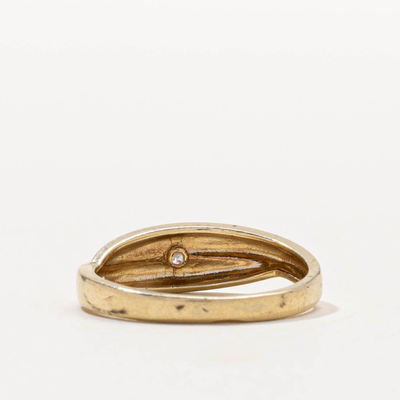 10k Single Stone Diamond Bypass Ring | SZ 5.5