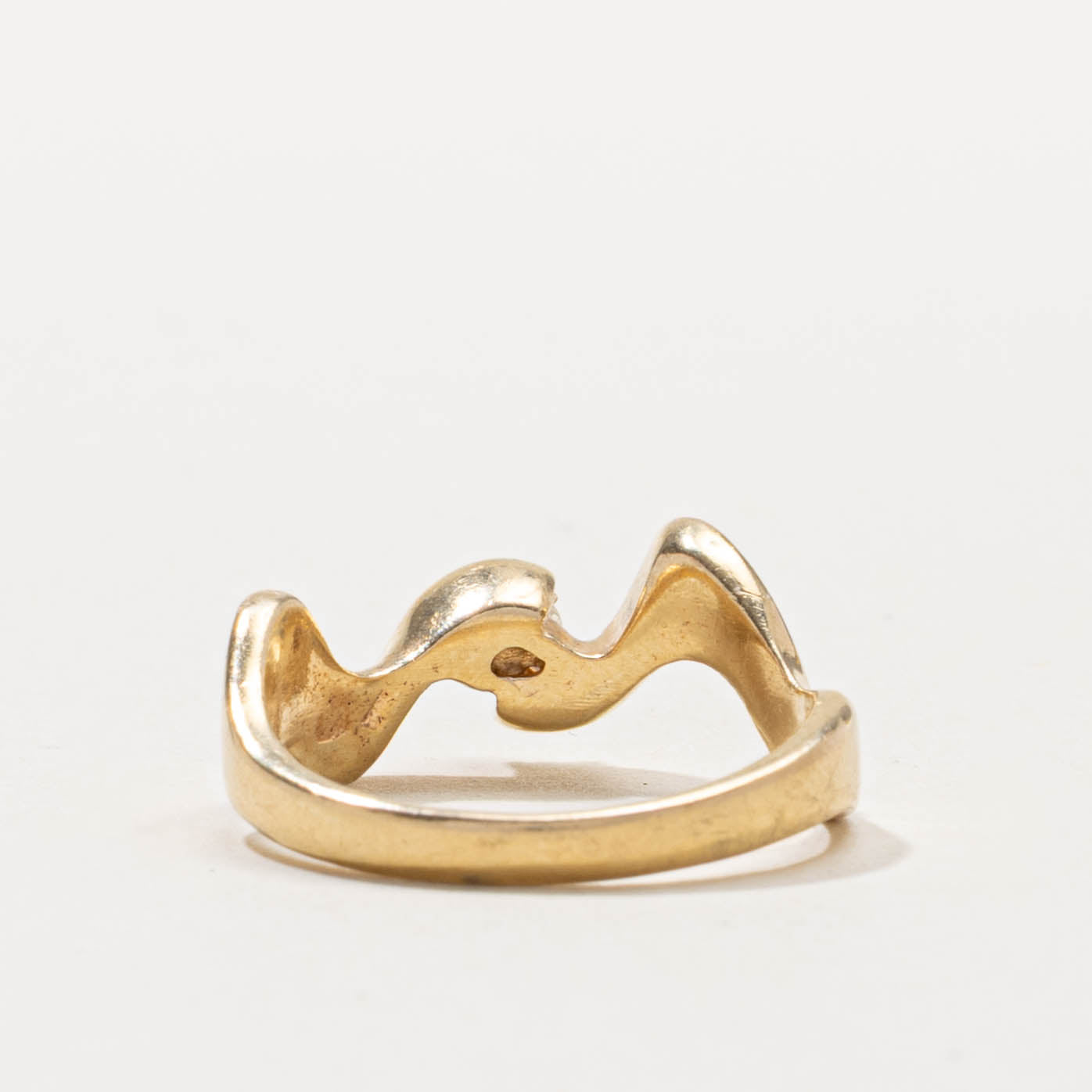 14k Diamond Abstract Wave Ring | SZ 6.25