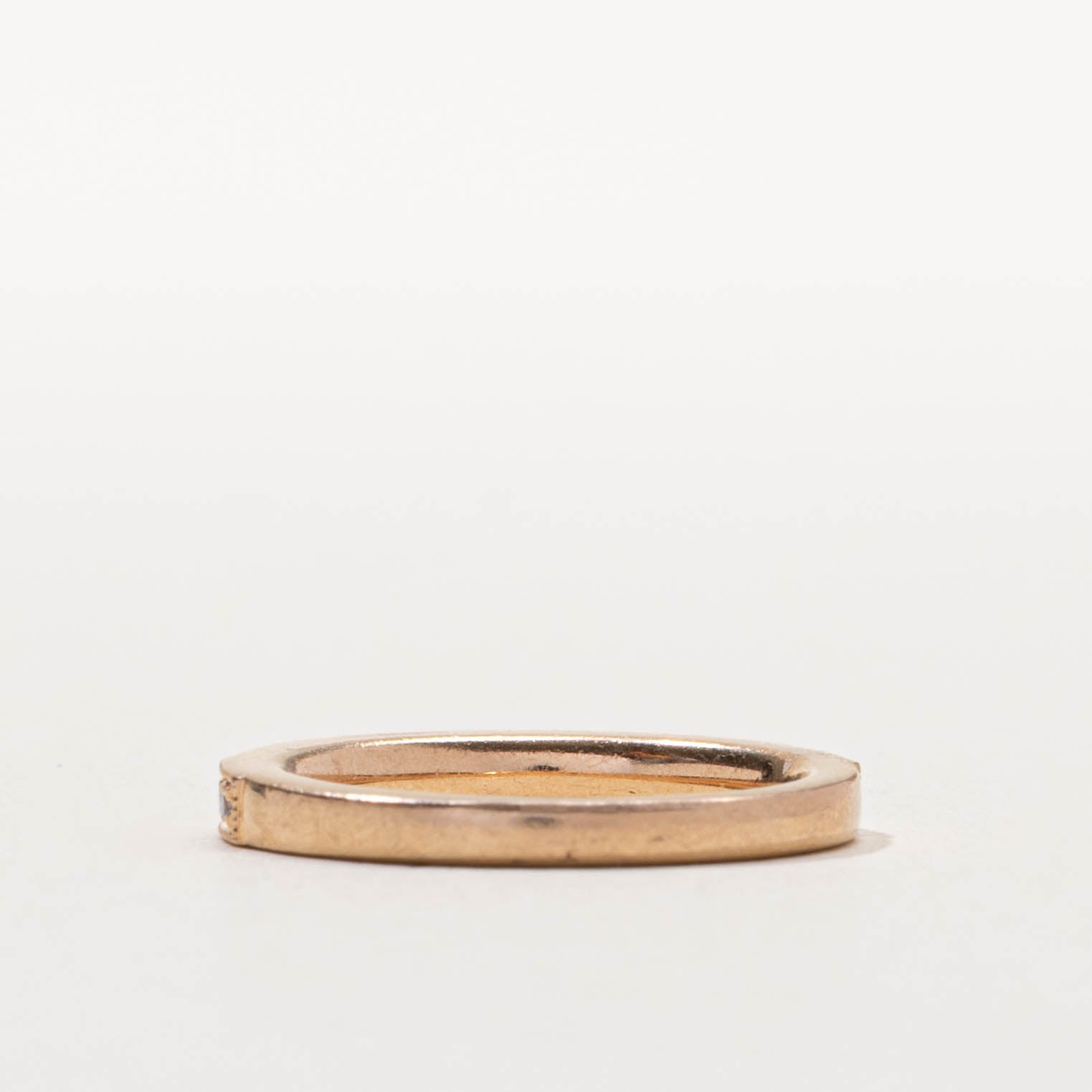 14k Semi Eternity Diamond Milgrain Band | 2.5mm | SZ 6.5