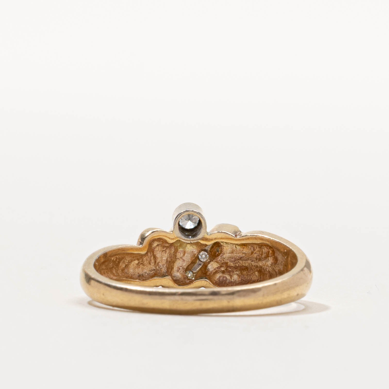 14k Bezel Set Diamond Waterfall Ring | SZ 8.5