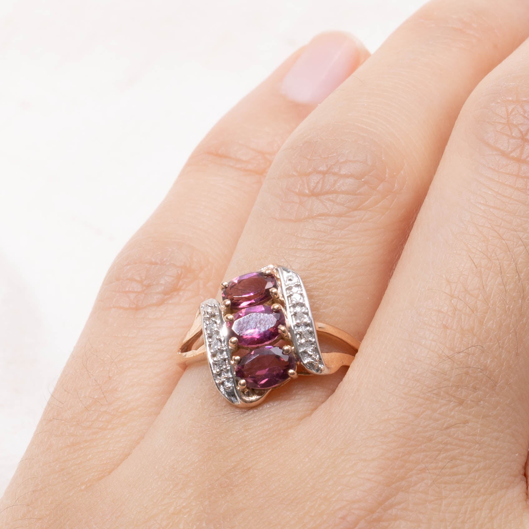 2012 Birmingham 9k Pink Tourmaline & Diamond Ring | 0.95ctw, 0.01ctw | SZ 7