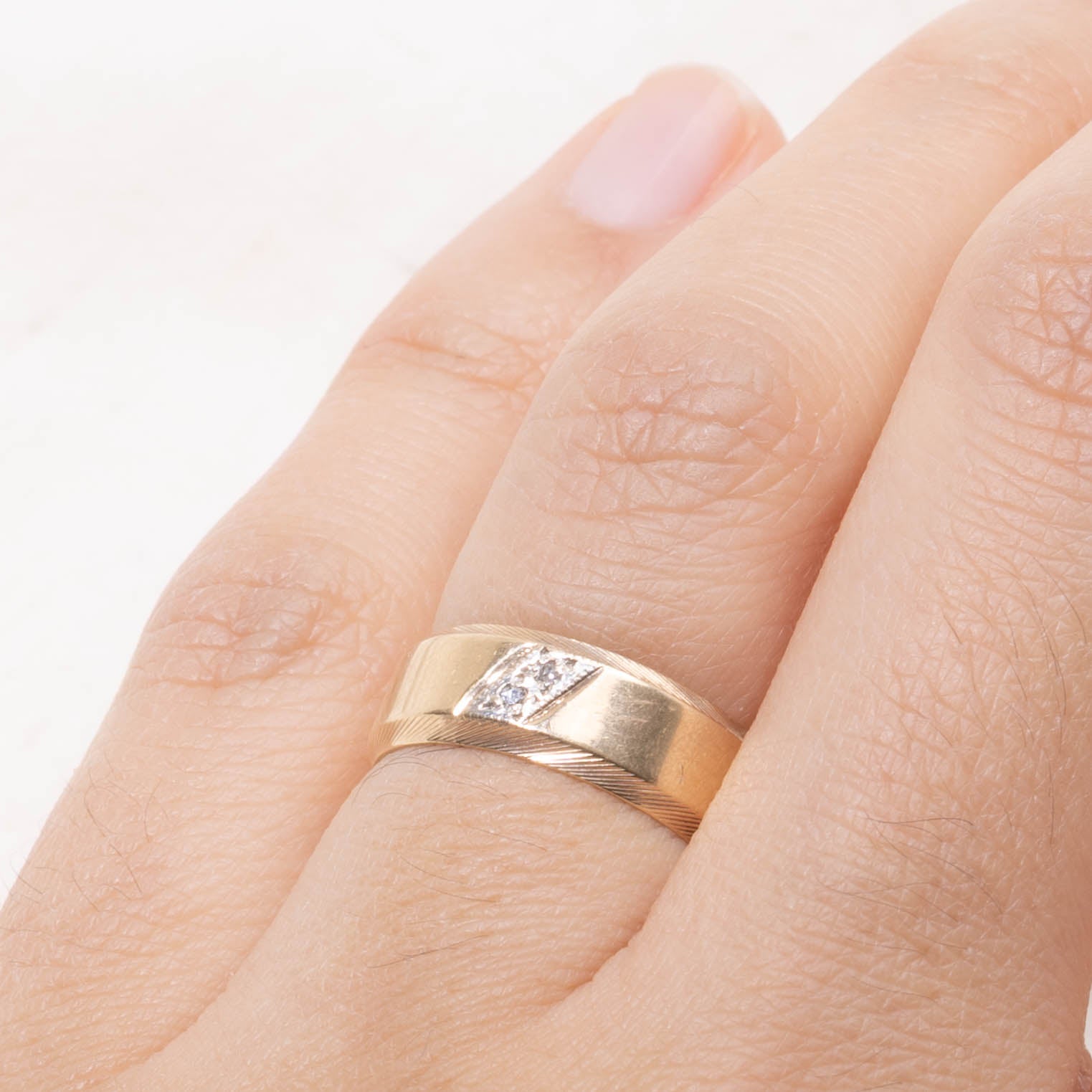 1989 Birmingham Diagonal Diamond Grooved Band | 5.95mm | SZ 5.5