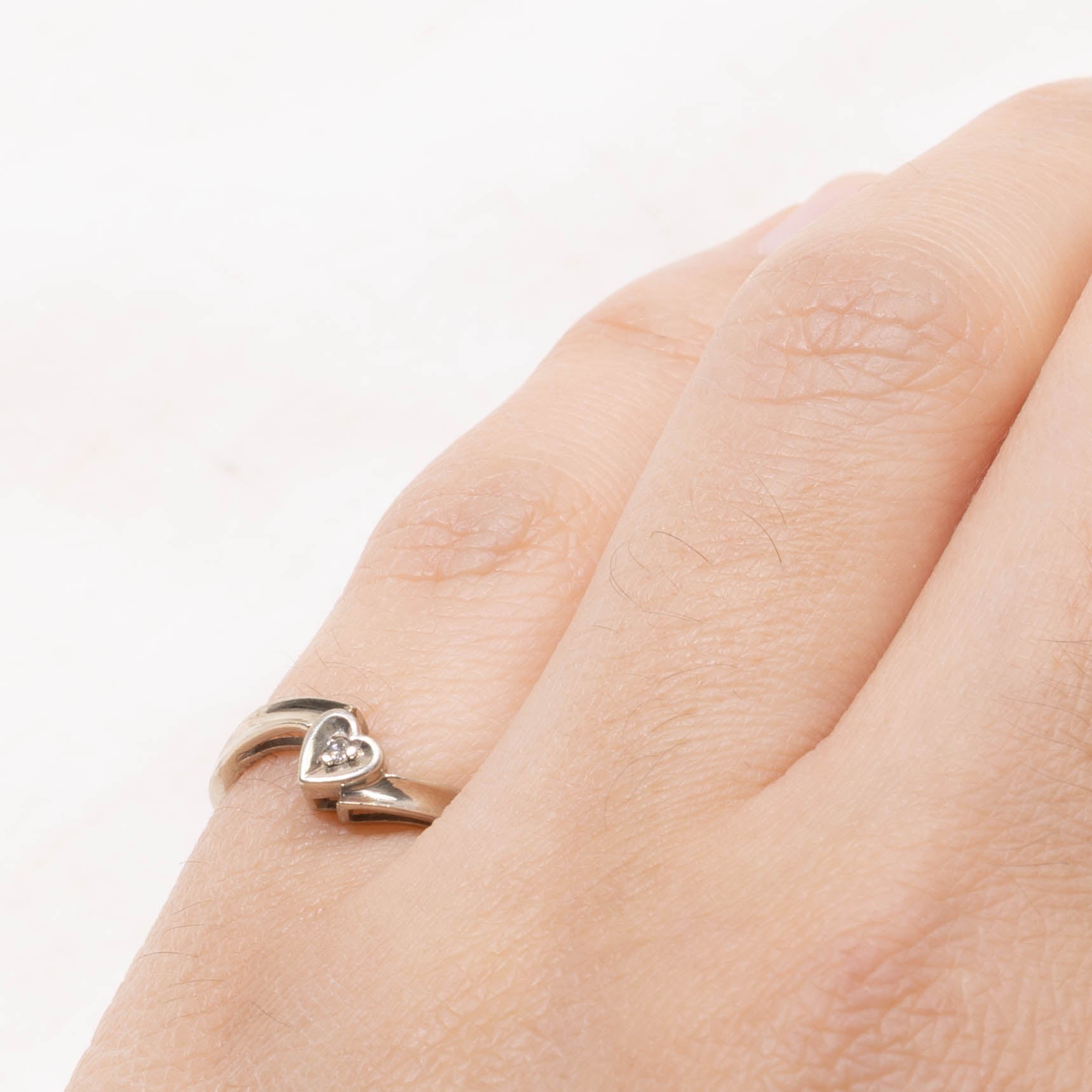 10k Diamond Heart Bypass Ring | SZ 3.75