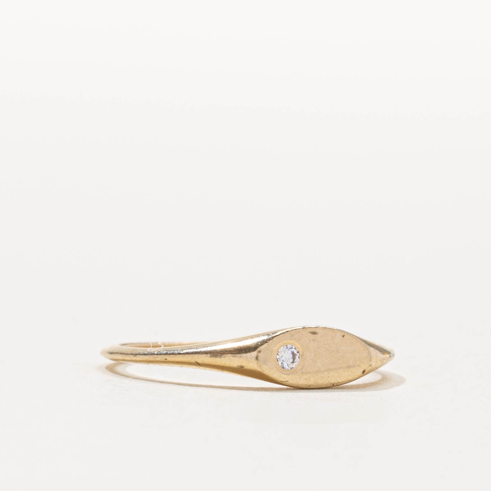 14k Single Stone Bezel Set Diamond Ring | SZ 4