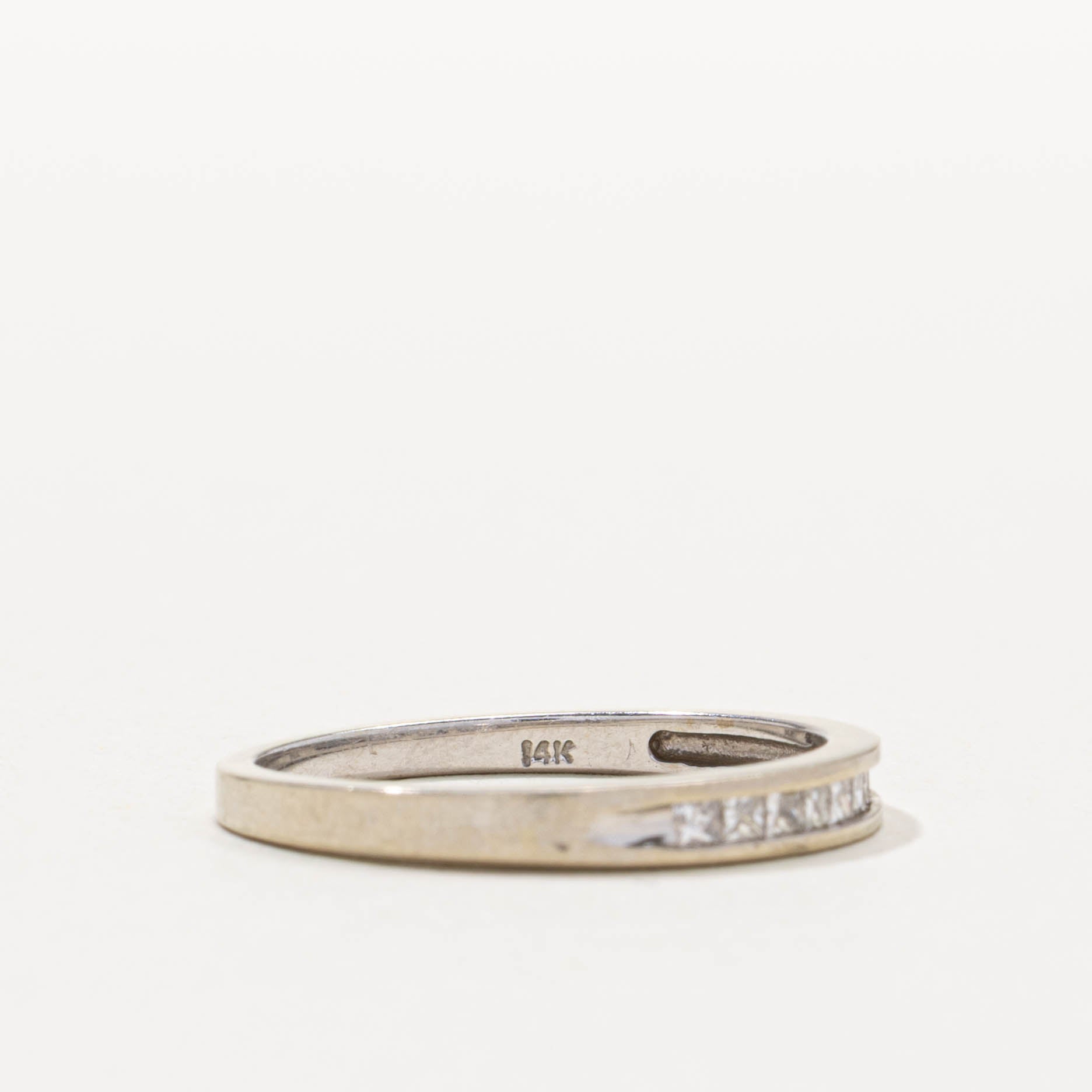14k Semi Eternity Princess Cut Diamond Ring | 2mm | SZ 7