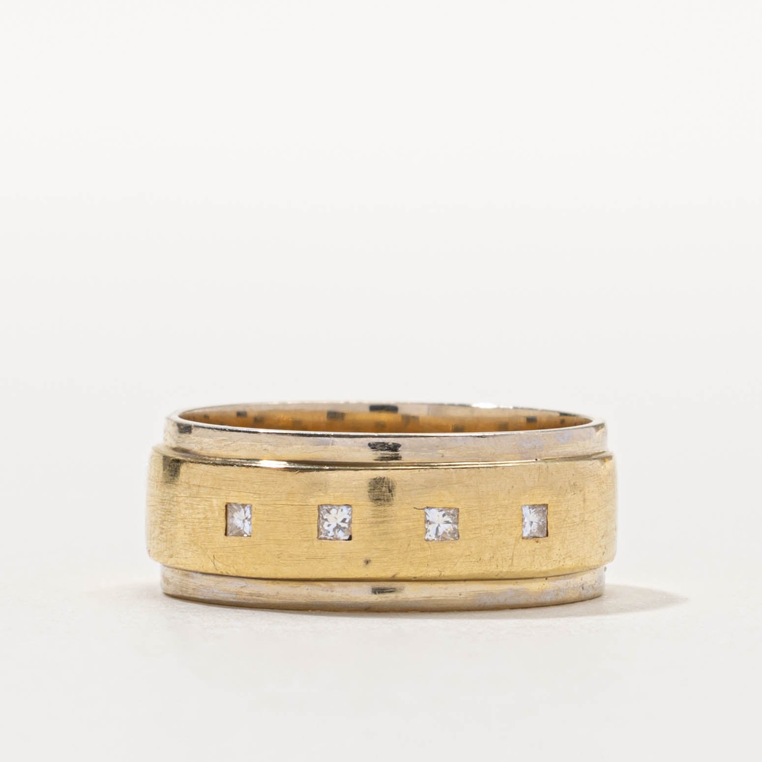 Flush Set Princess Cut Diamond Band | 9.90mm | SZ 6.75