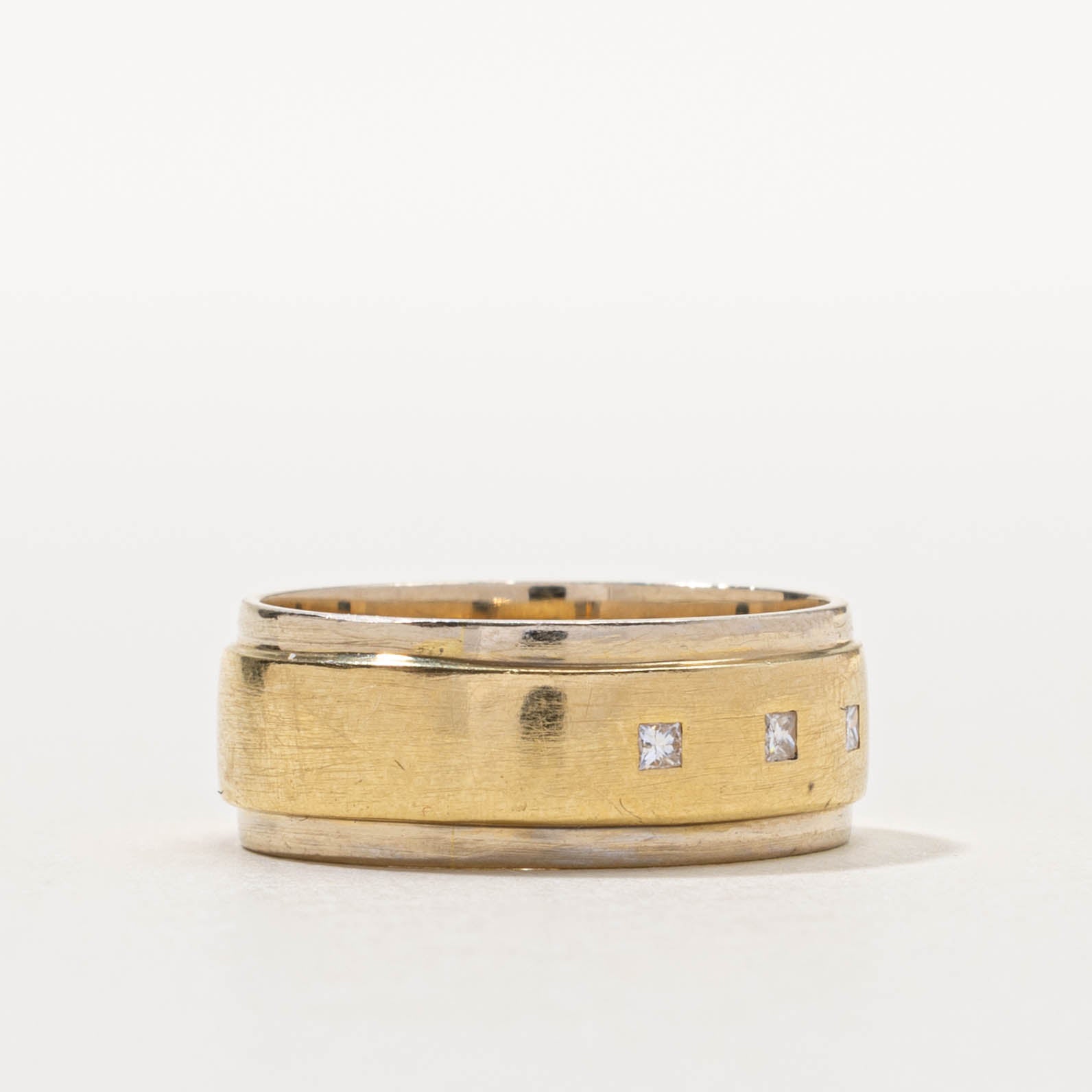 Flush Set Princess Cut Diamond Band | 9.90mm | SZ 6.75