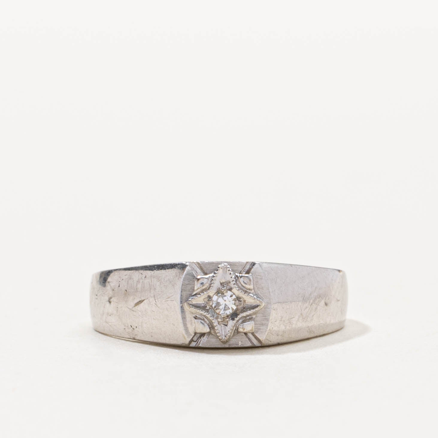 Star Set Diamond Milgrained Ring | SZ 3.25