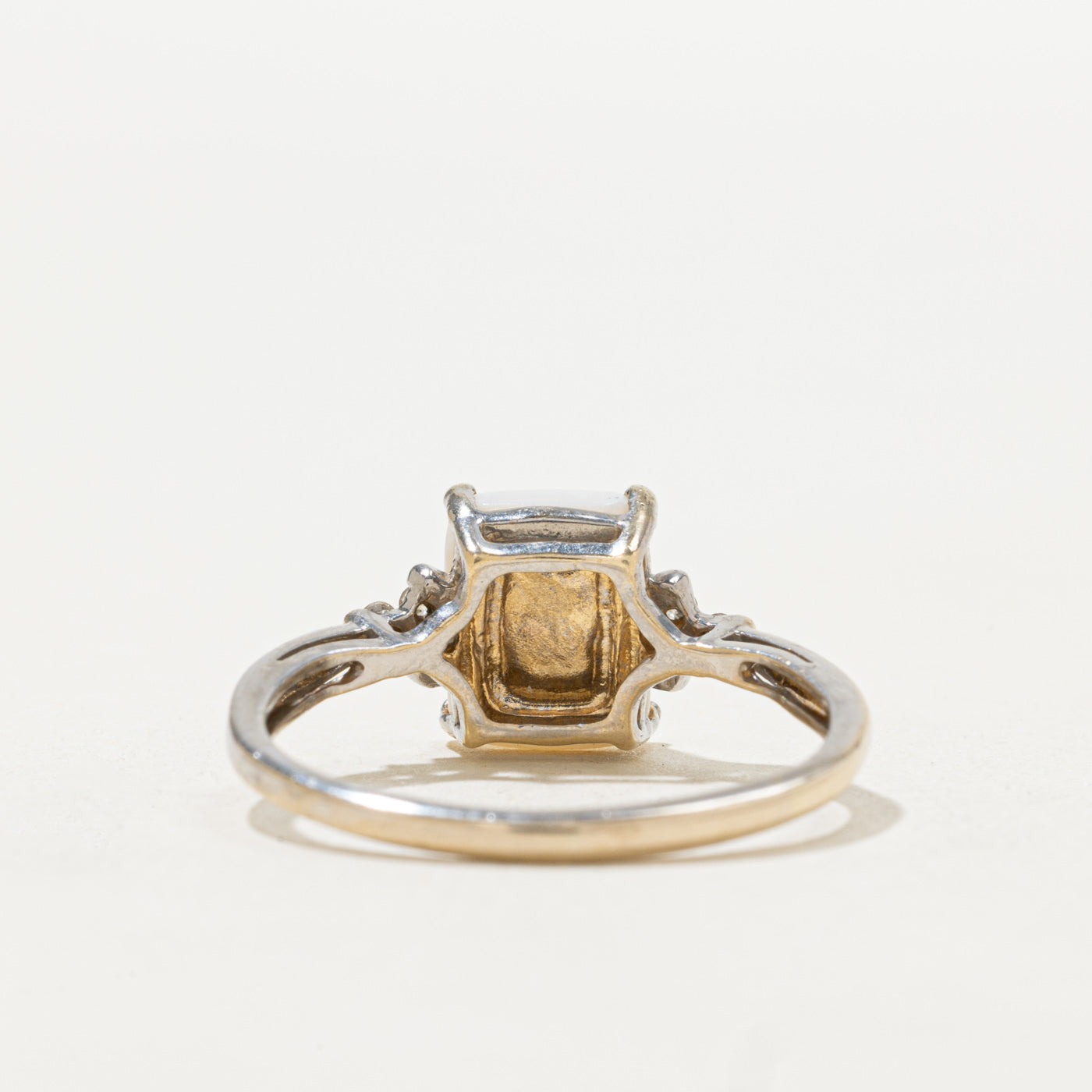 Cabochon Cut Opal & Diamond Ring | SZ 8.25