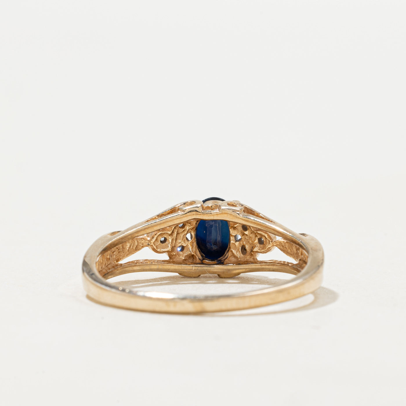 Bague conique bicolore saphir et diamants | Taille 7.0