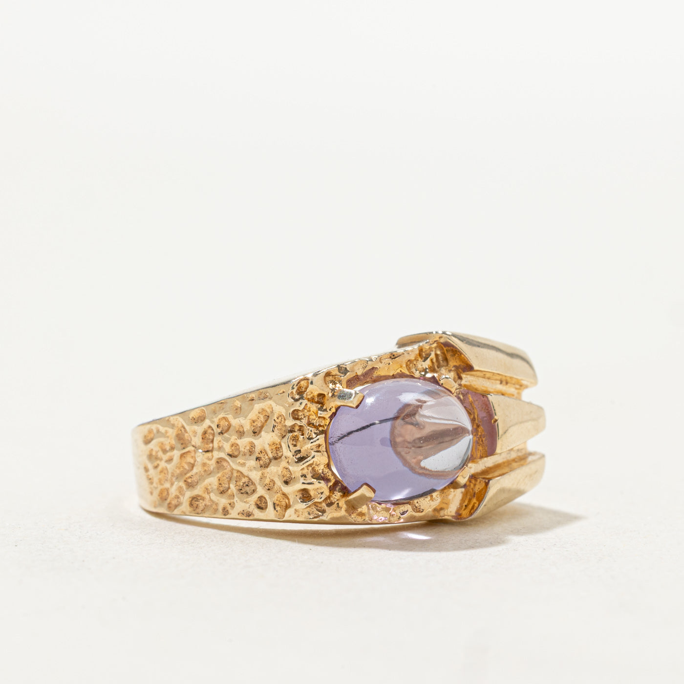Synthetic Sapphire Textured Geometric Ring | 3.00ct | SZ 8.0