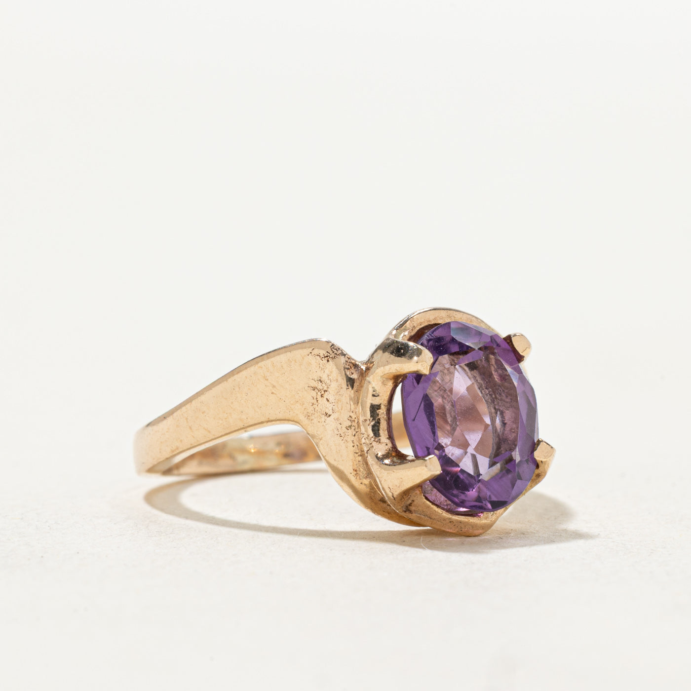 Bague solitaire en améthyste | 1,60 ct | Taille 5,5