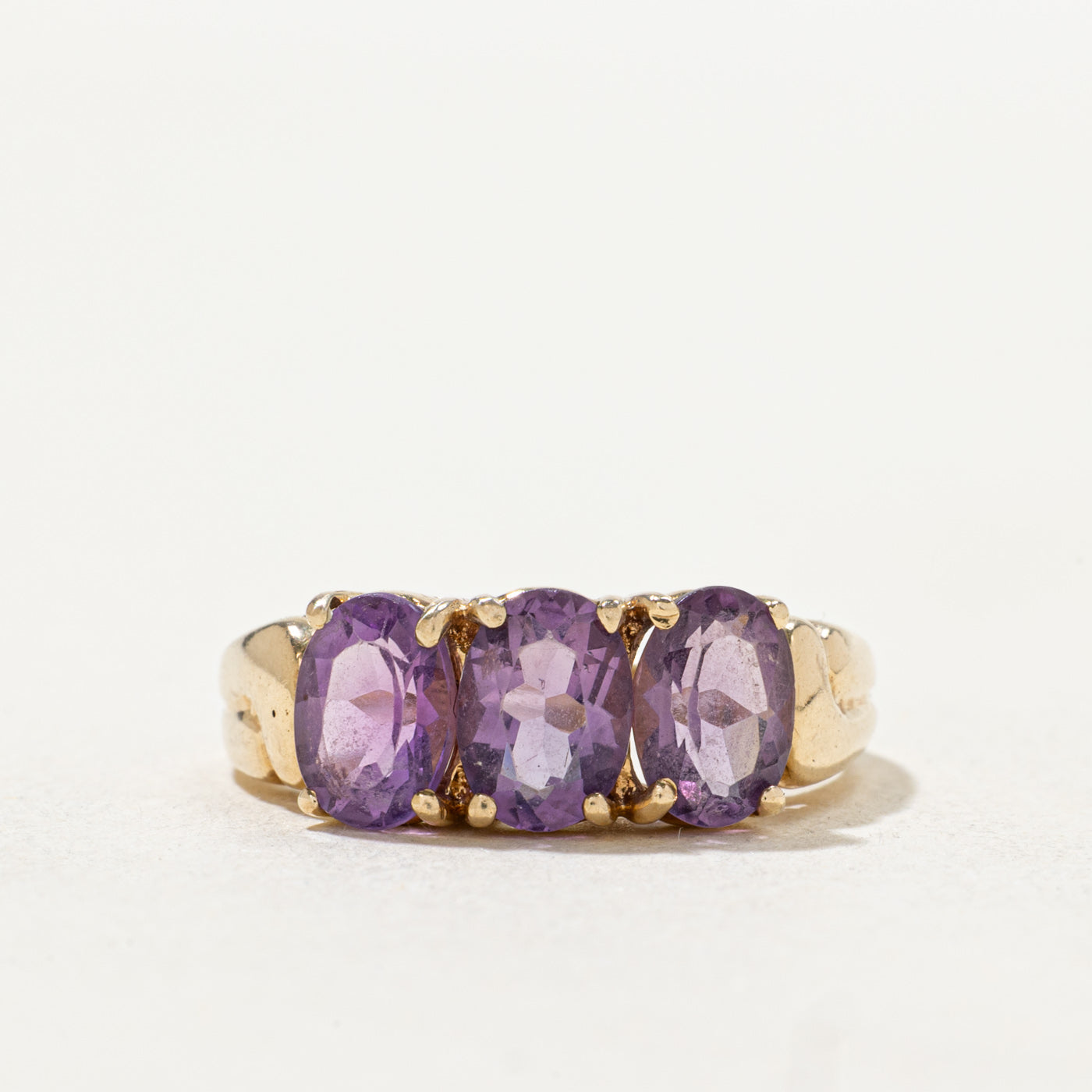 Three Stone Amethyst Ring | 1.50ctw | SZ 7.0