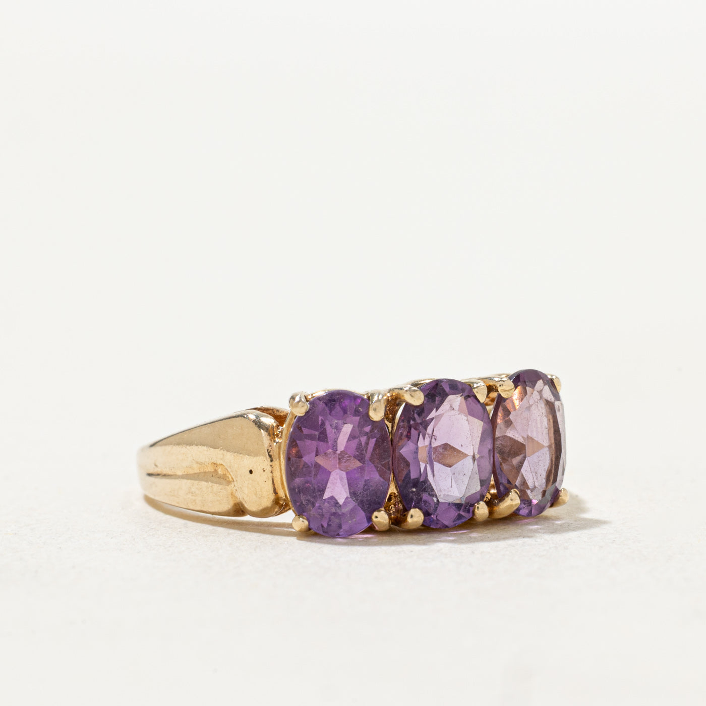 Three Stone Amethyst Ring | 1.50ctw | SZ 7.0