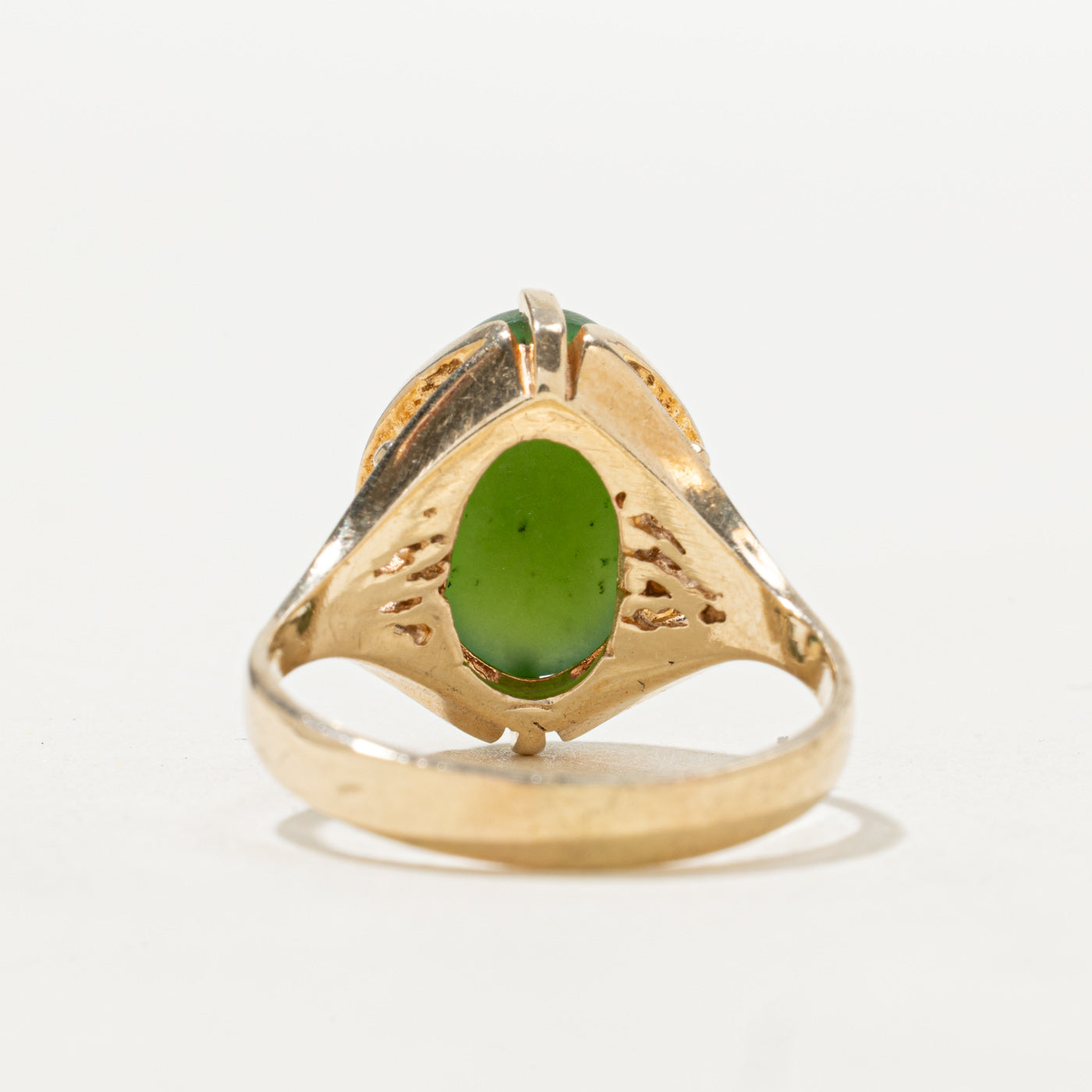 Cabochon Cut Nephrite Jade Ring | 4.60ct | SZ 9.0