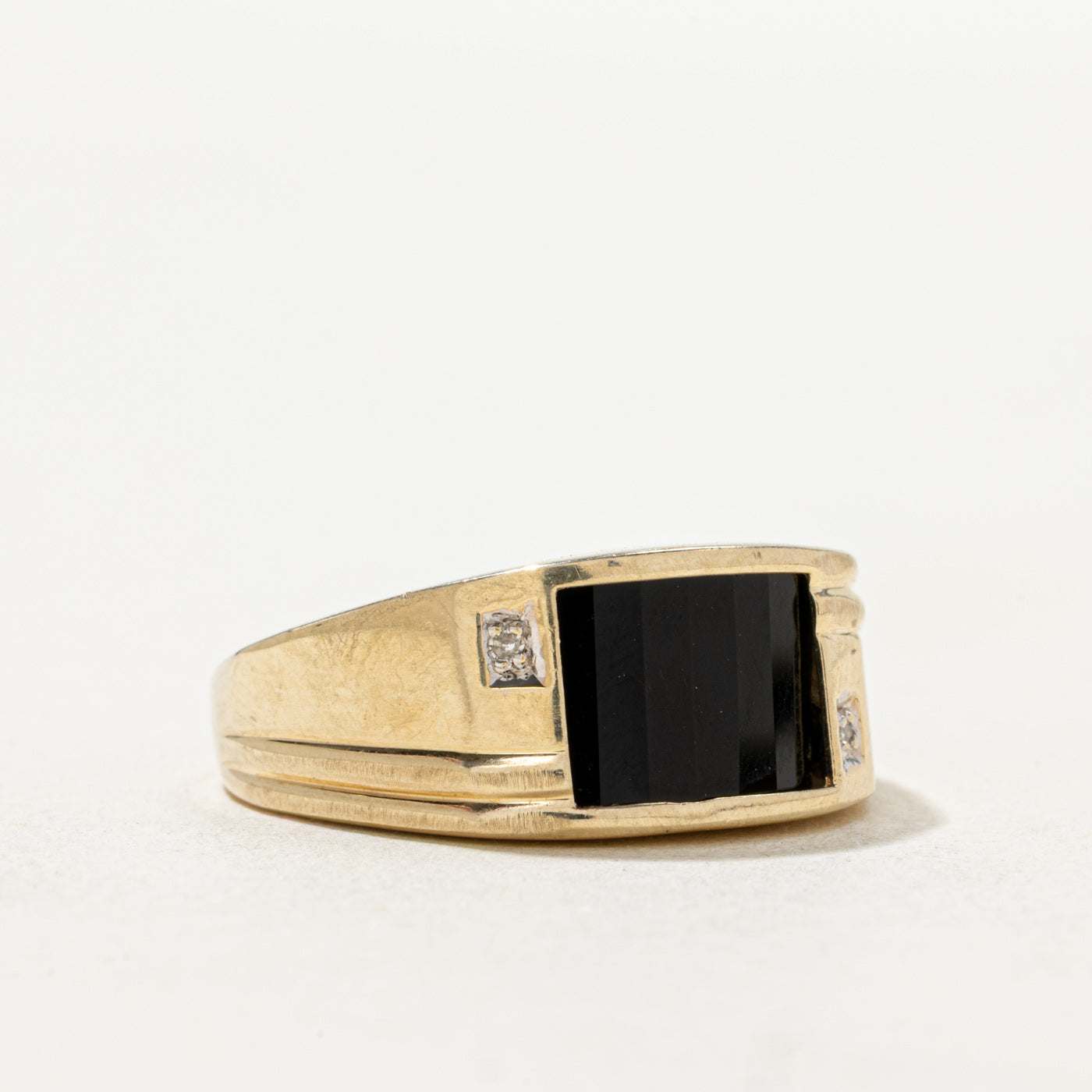 Onyx & Diamond Accented Ring | 1.00ct | SZ 8.0