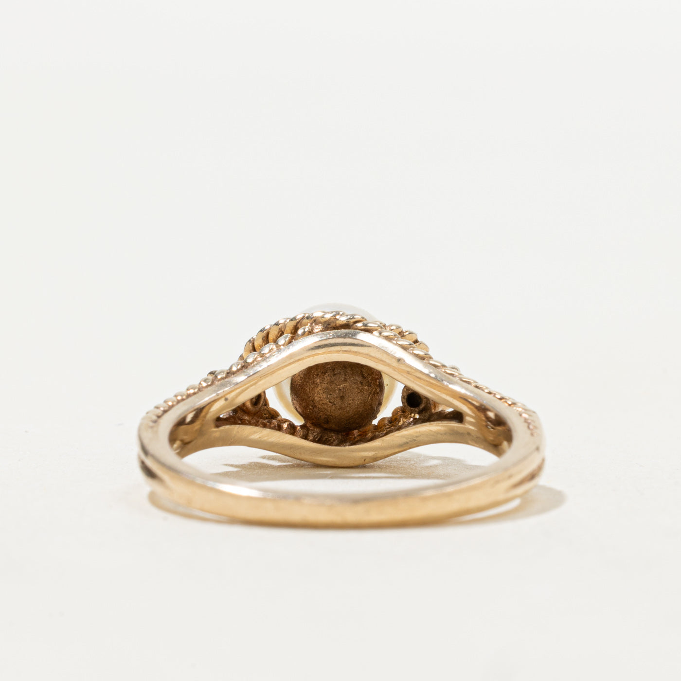 Pearl & Turquoise Rope Textured Ring | 0.01ctw | SZ 6.5