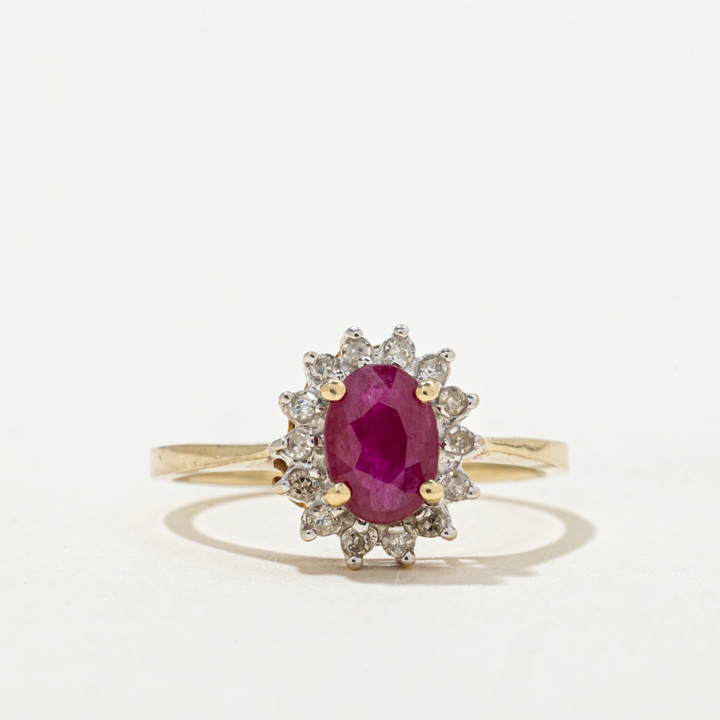 Ruby & Diamond Petal Ring | 0.60ct, 0.12ctw | SZ 7.0
