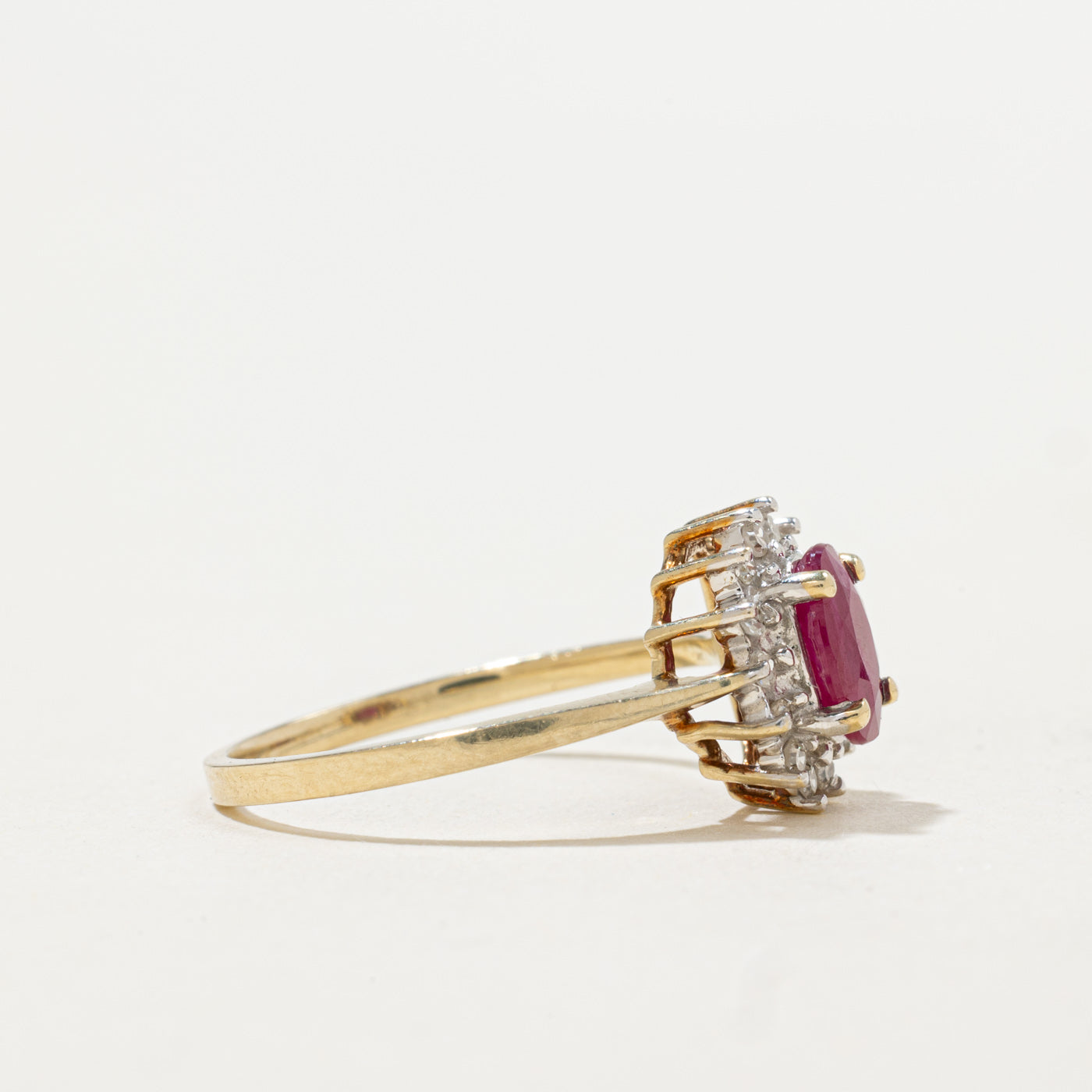 Ruby & Diamond Petal Ring | 0.60ct, 0.12ctw | SZ 7.0