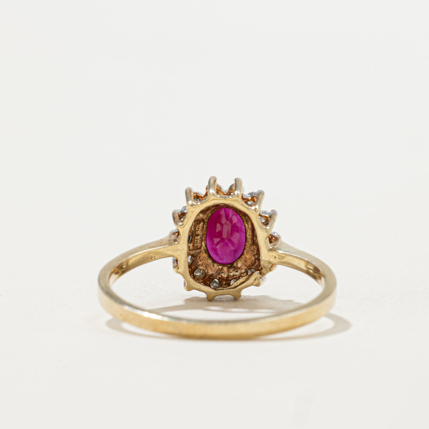 Ruby & Diamond Petal Ring | 0.60ct, 0.12ctw | SZ 7.0