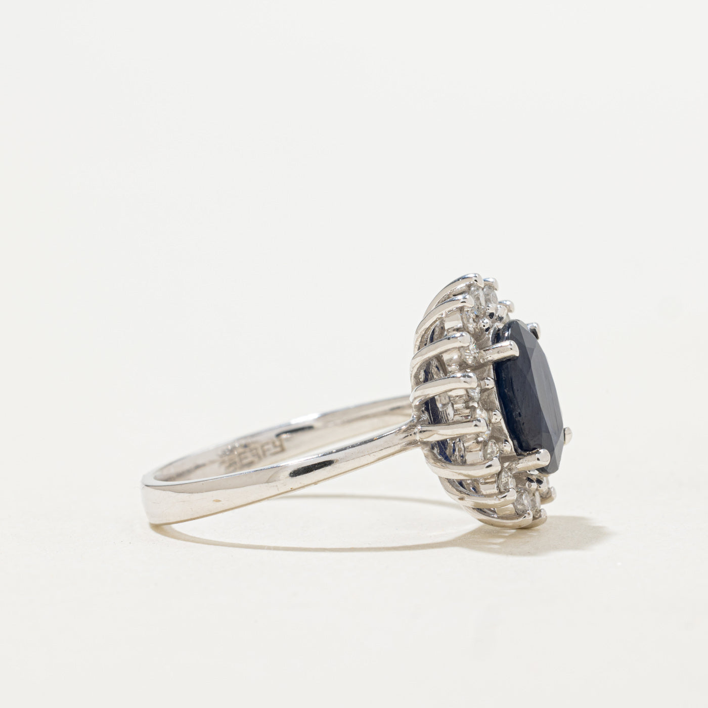 'Effy' White Gold Blue Sapphire & Diamond Ring | 1.20ct, 0.26ctw | SZ 7.0