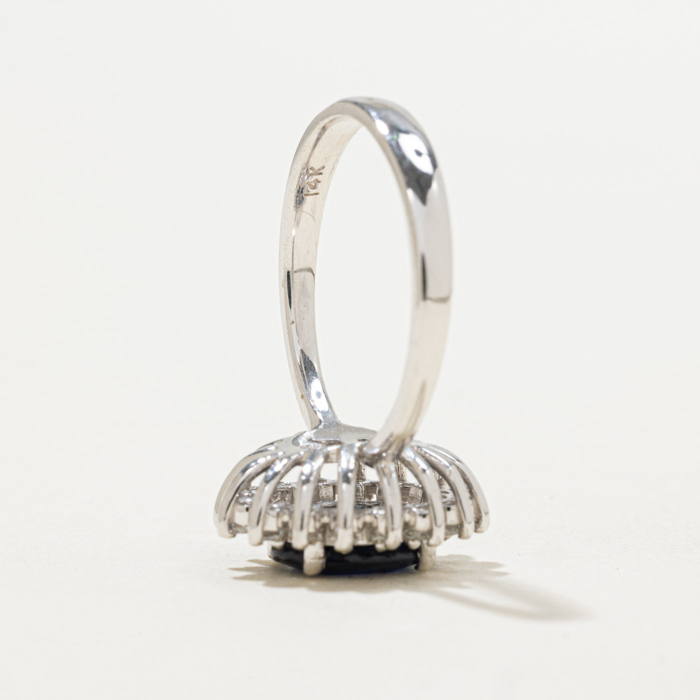 'Effy' White Gold Blue Sapphire & Diamond Ring | 1.20ct, 0.26ctw | SZ 7.0