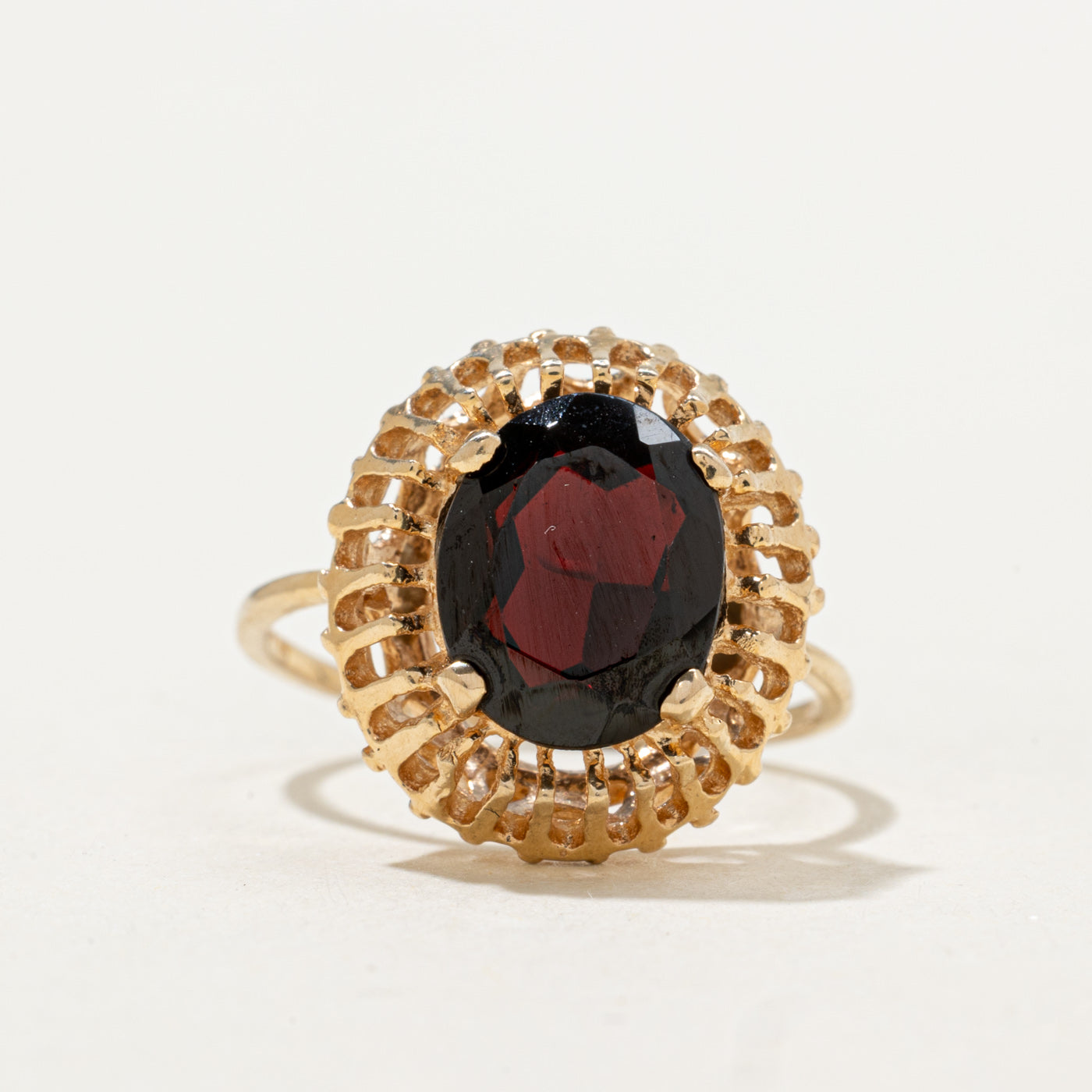 Garnet Textured Openwork Ring | 2.50ct | SZ 5.25