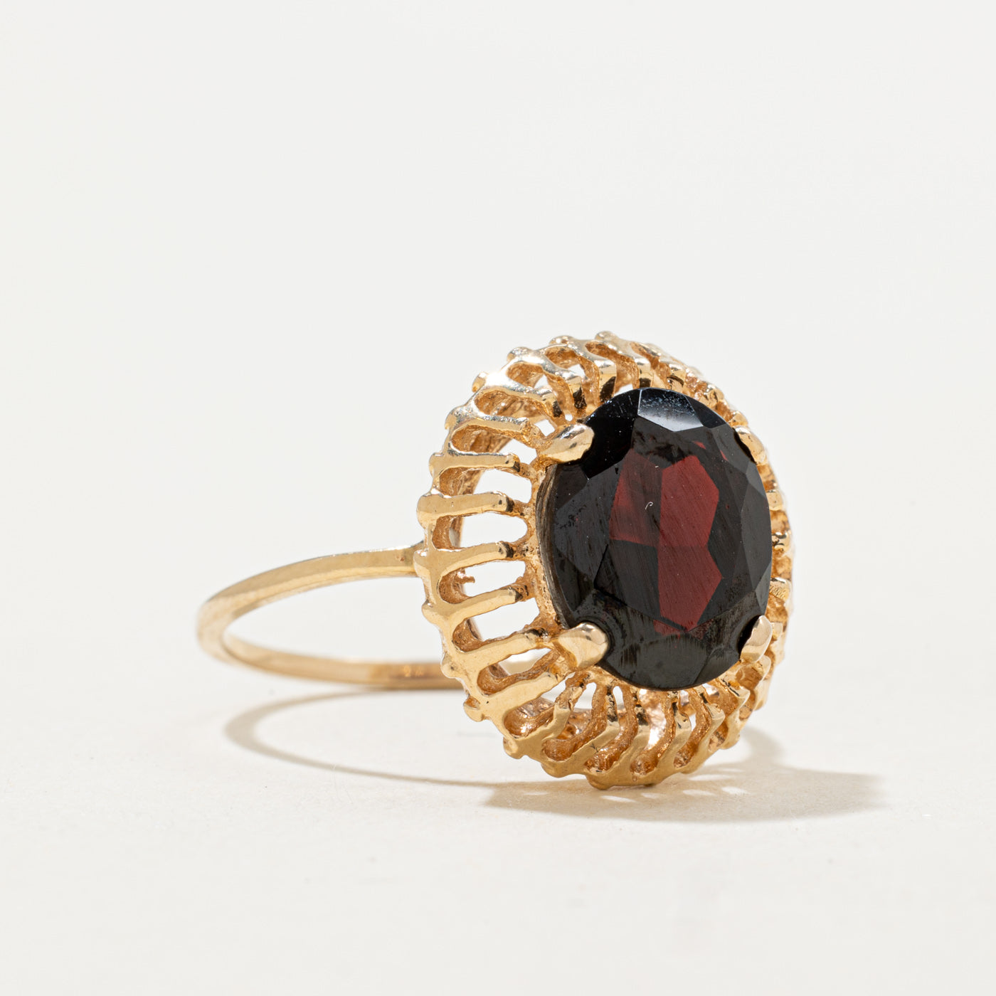 Garnet Textured Openwork Ring | 2.50ct | SZ 5.25